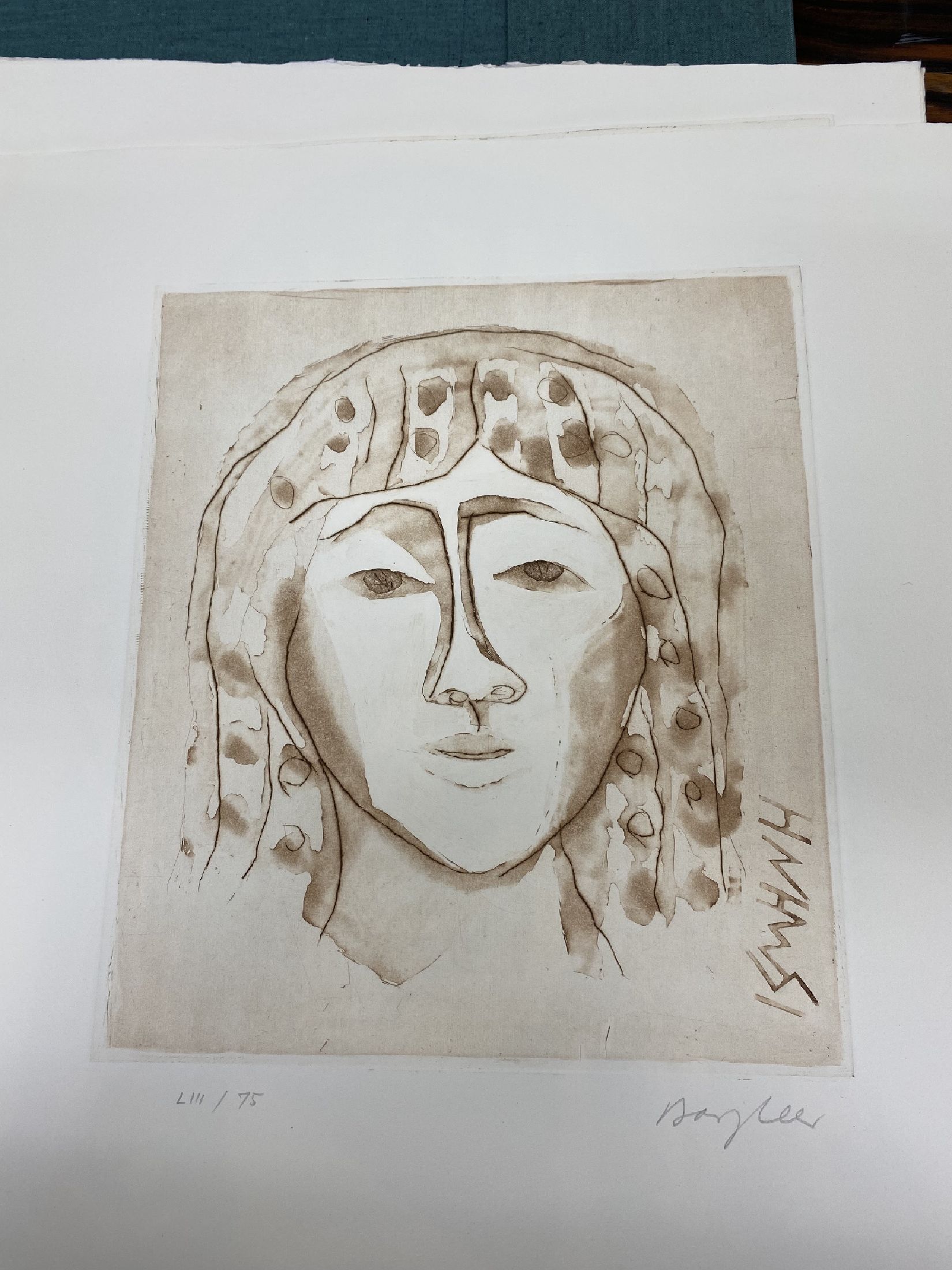 Detail f: Eduard Bargheer, 1901-1979, Antigone des Sophokles, Mappe mit 10 Aquatintaradierungen von 1967, alle handsign. und num. LIII/75, Blattgr. ca. ...