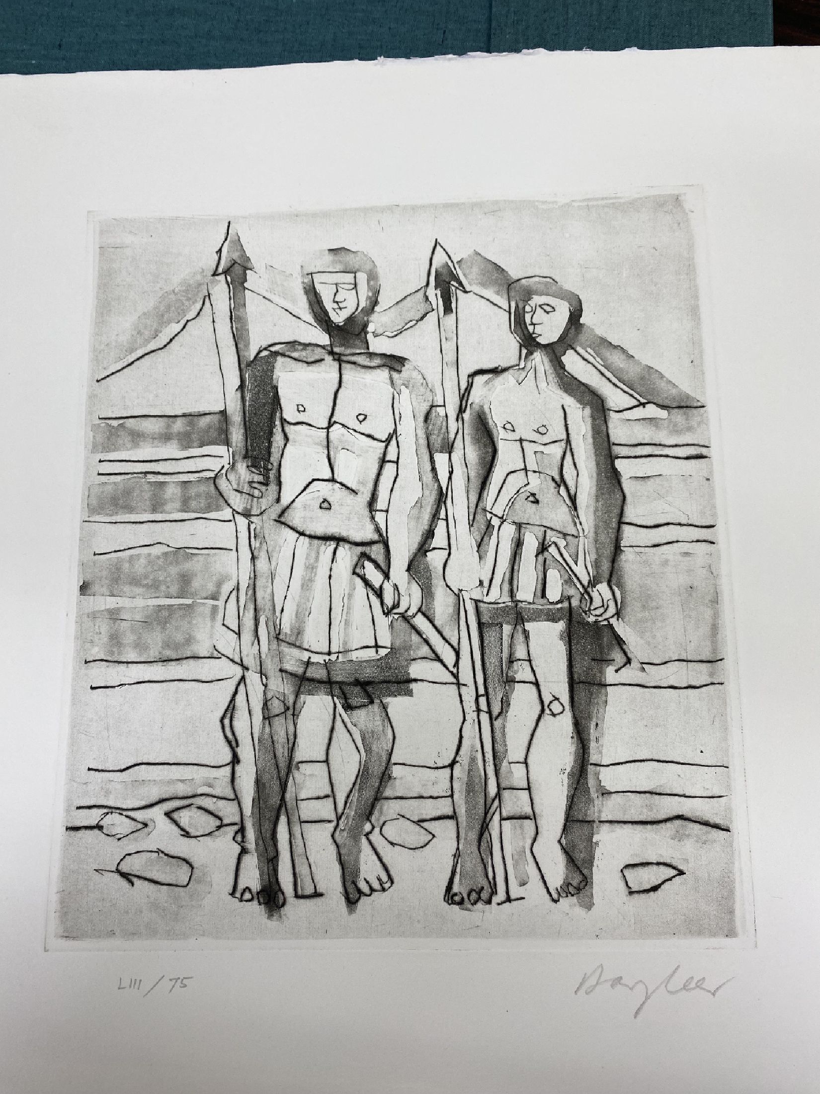 Detail k: Eduard Bargheer, 1901-1979, Antigone des Sophokles, Mappe mit 10 Aquatintaradierungen von 1967, alle handsign. und num. LIII/75, Blattgr. ca. ...