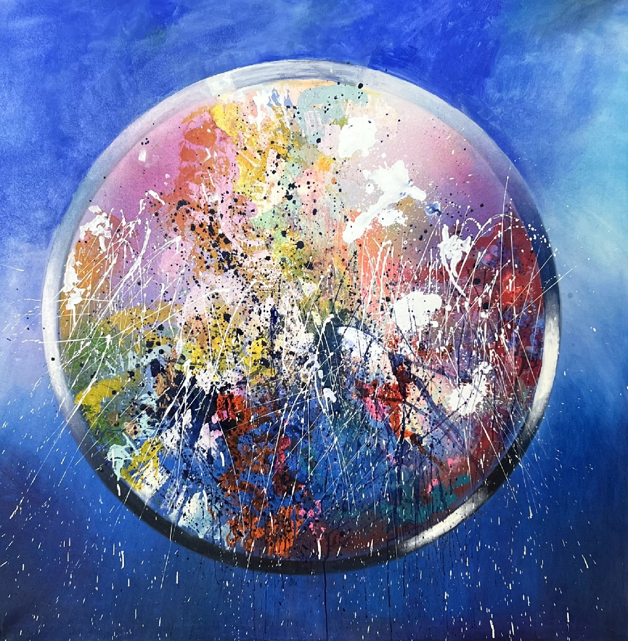 Doris Zeidlewitz, geb. 1959, Studium am Städel in Frankfurt und an der Hochschule für Gestaltung Offenbach, Hier: Acryl/Lwd, verso sign., ca. ...