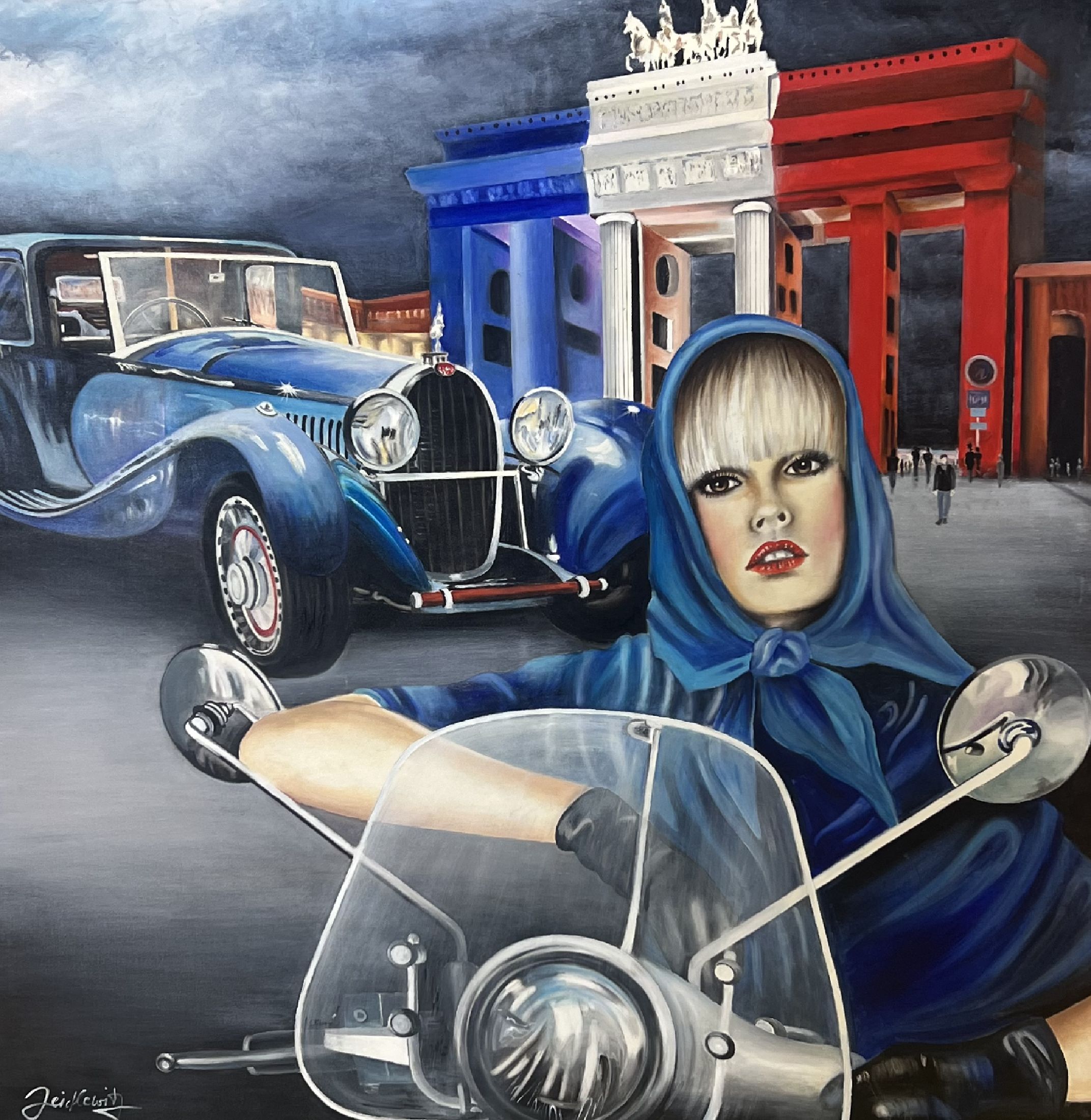 Doris Zeidlewitz, geb. 1959, Studium am Städel in Frankfurt und an der Hochschule für Gestaltung Offenbach, Hier: Acryl/Lwd, unten links sign., ca. ...
