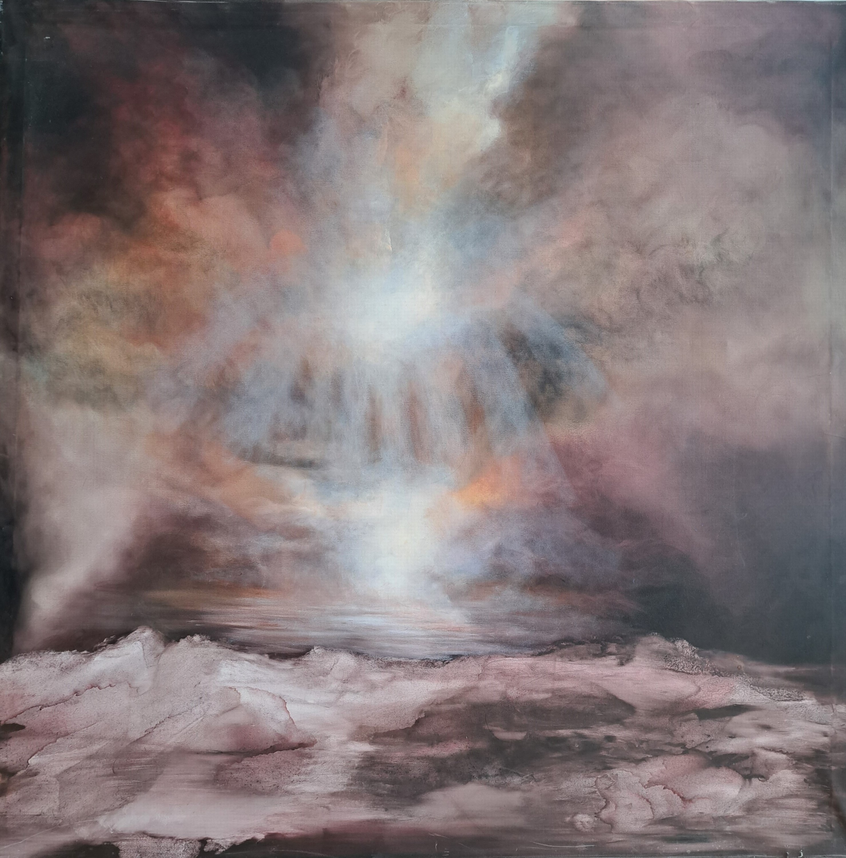 Doris Zeidlewitz, geb. 1959, Studium am Städel in Frankfurt und an der Hochschule für Gestaltung Offenbach, Acryl/Lwd, ca. 200x200 cm