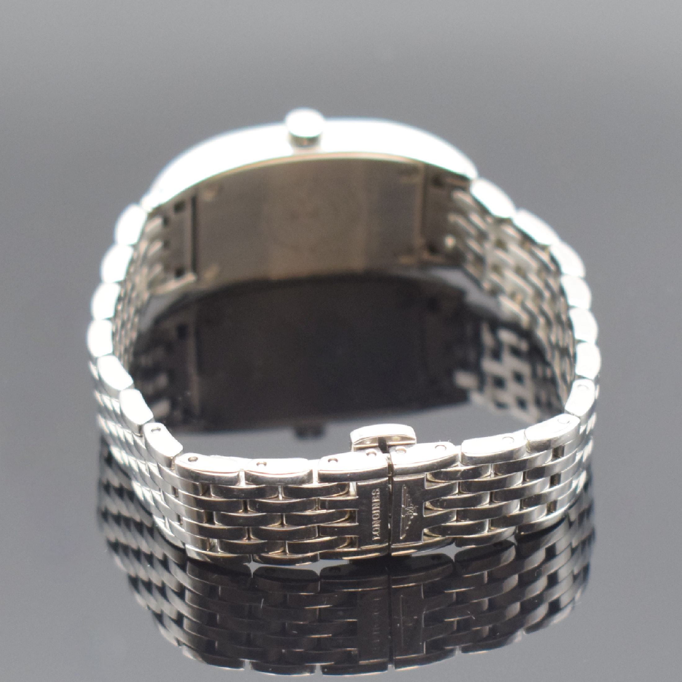 Detail b: LONGINES Damenarmbanduhr BelleArti, Schweiz um 2010, Edelstahlgeh. inkl. Gliederband m. dopp. Faltschl., quarz, Boden 4-fach verschr., Geh. nach ...