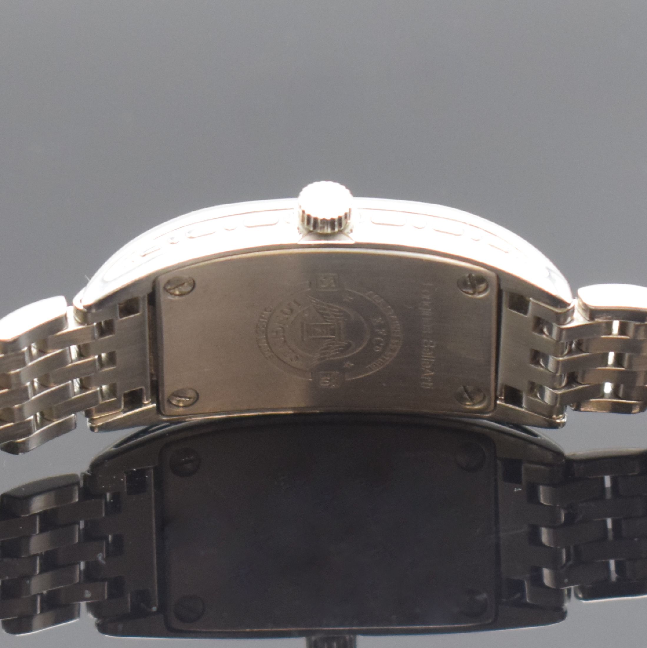 Detail d: LONGINES Damenarmbanduhr BelleArti, Schweiz um 2010, Edelstahlgeh. inkl. Gliederband m. dopp. Faltschl., quarz, Boden 4-fach verschr., Geh. nach ...