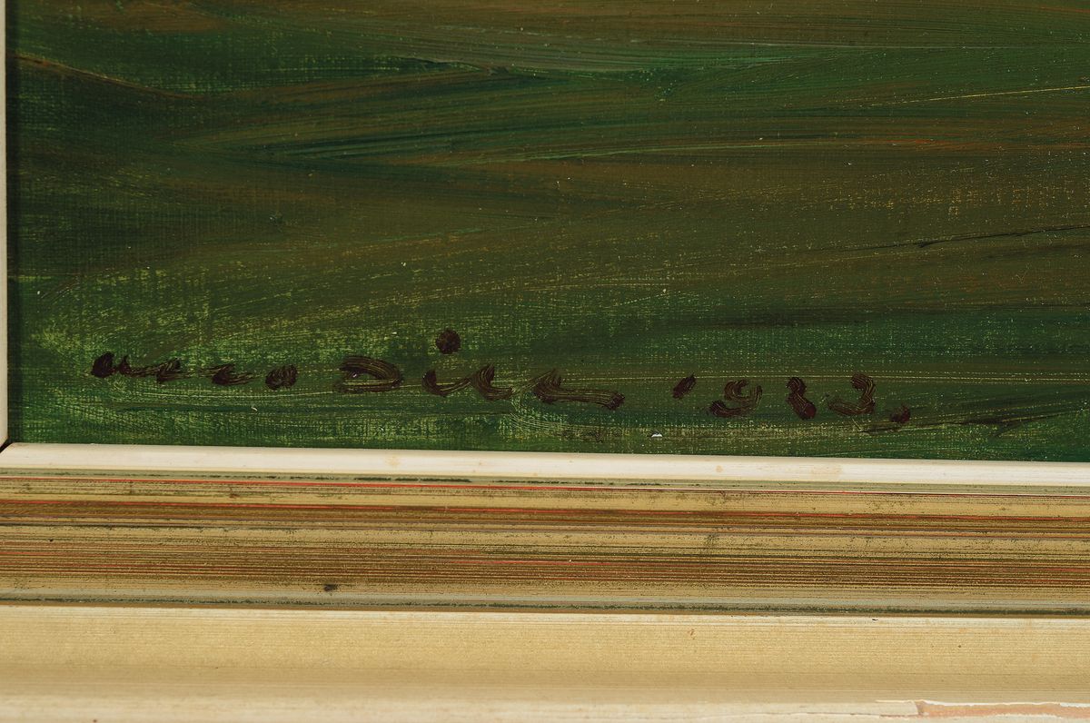 Detail a: Otto Dill, 1884 Neustadt - 1957 Bad Dürkheim, Pferderennen, augenblickhafte Wiedergabe des Tempos, unterstützt durch die bunten Farbflecken der ...