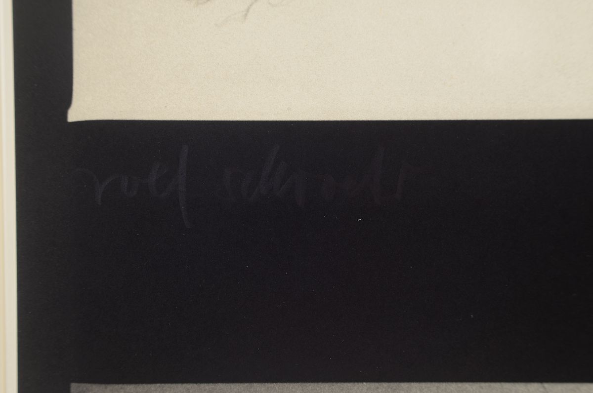 Detail a: Günther Uecker, geb. 1930, Granolithografie auf dickem Velin, handsign., vom Fotograf Rolf Schroeter ebenso handsign., dat.(19)81, ...