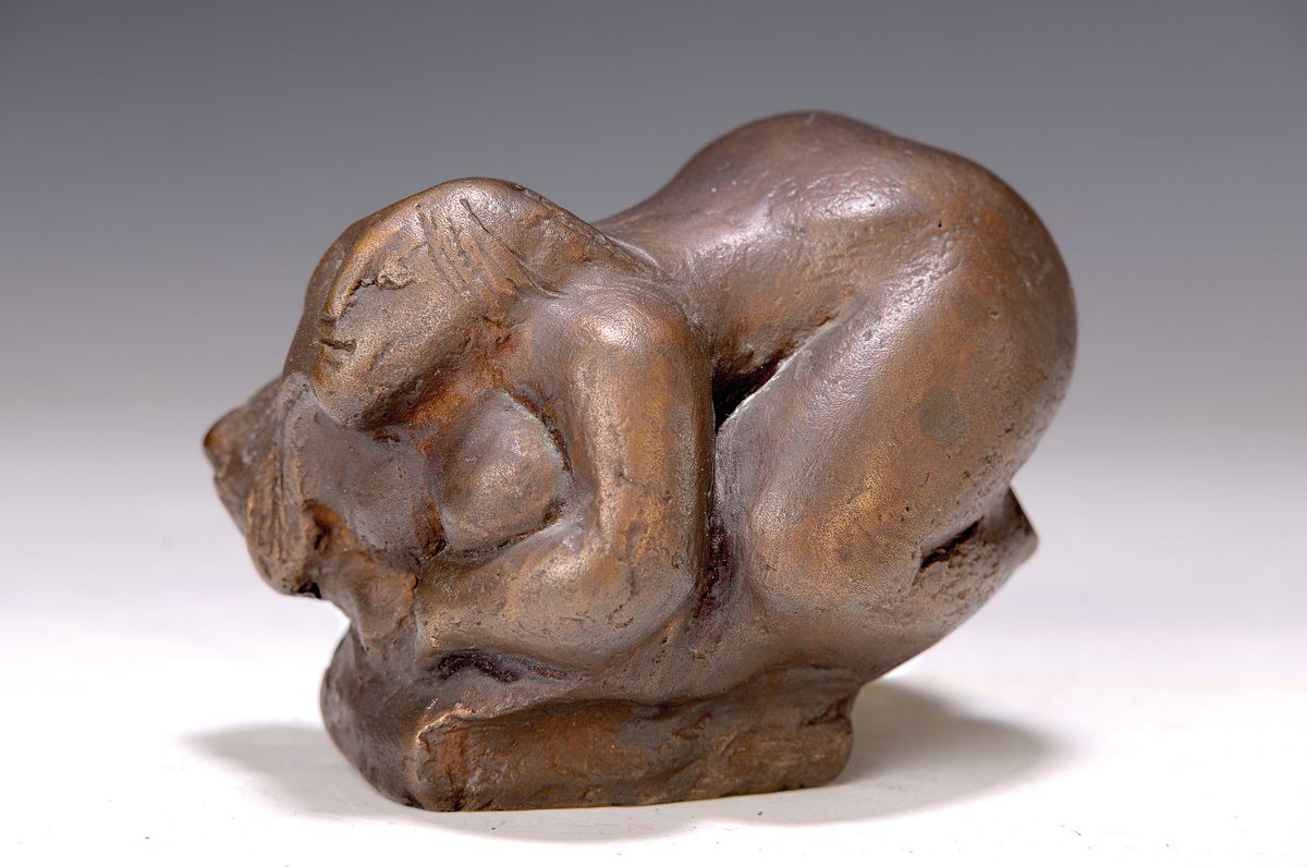 Gernot Rumpf, geb. 1941 Kaiserslautern, Akt, Bronzeskulptur, monogr. ca. 7x10 cm