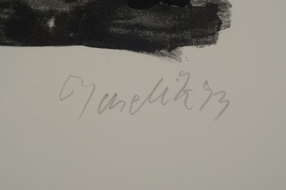 Detail a: Georg Baselitz, geb. 1938, Lithografie auf Velin, handsign., dat. num. 5/15, aus 1993, Blatt ca. 70x50 cm, R. ca. 74x54 cm