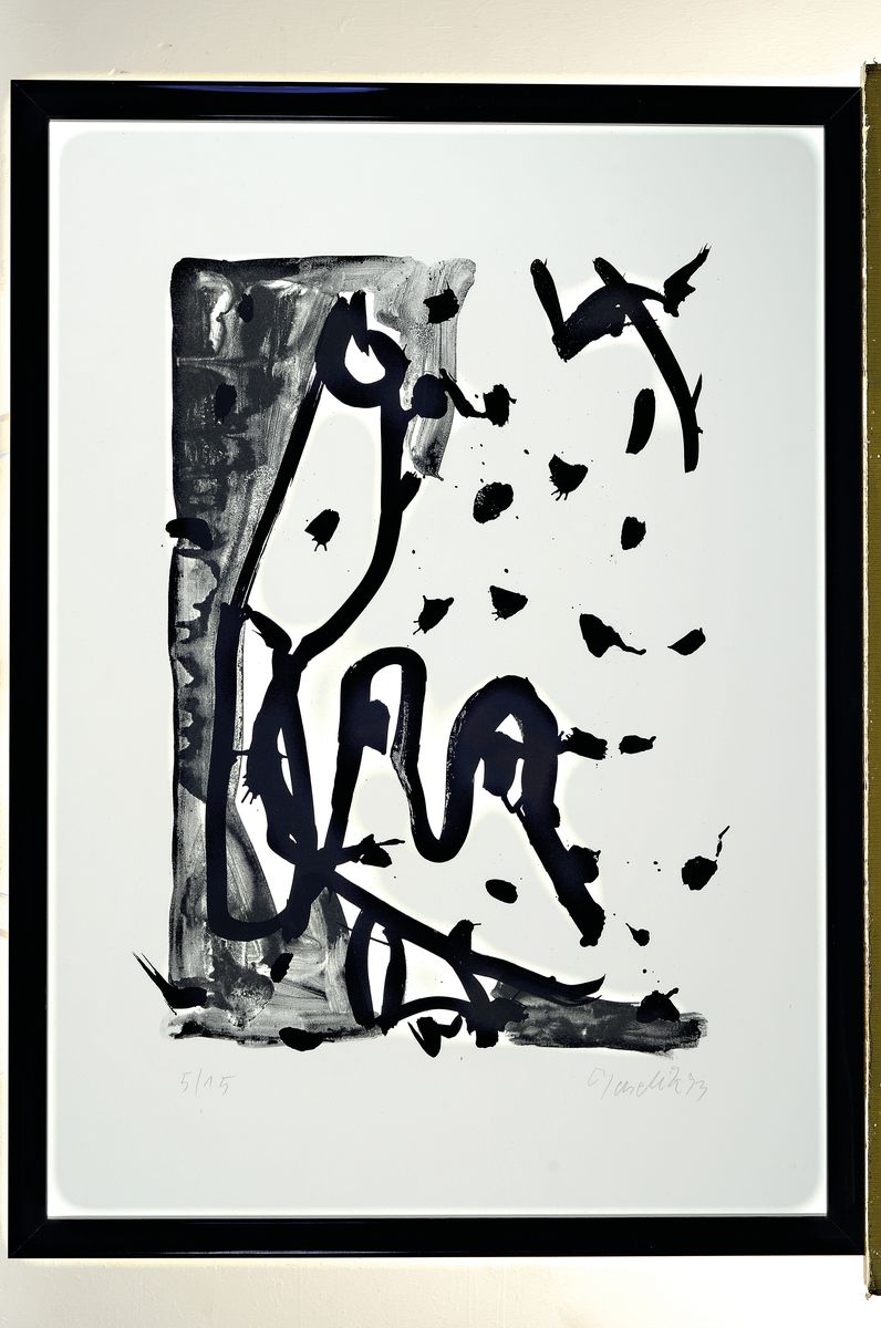 Detail k: Georg Baselitz, geb. 1938, Lithografie auf Velin, handsign., dat. num. 5/15, aus 1993, Blatt ca. 70x50 cm, R. ca. 74x54 cm