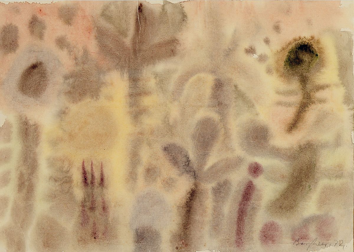 Eduard Bargheer, 1901-1979, Titel: "Garten im Mittag" Aquarell auf Papier, handsign., dat. 1972, Blatt ca. 30,5x42,5 cm, R.,