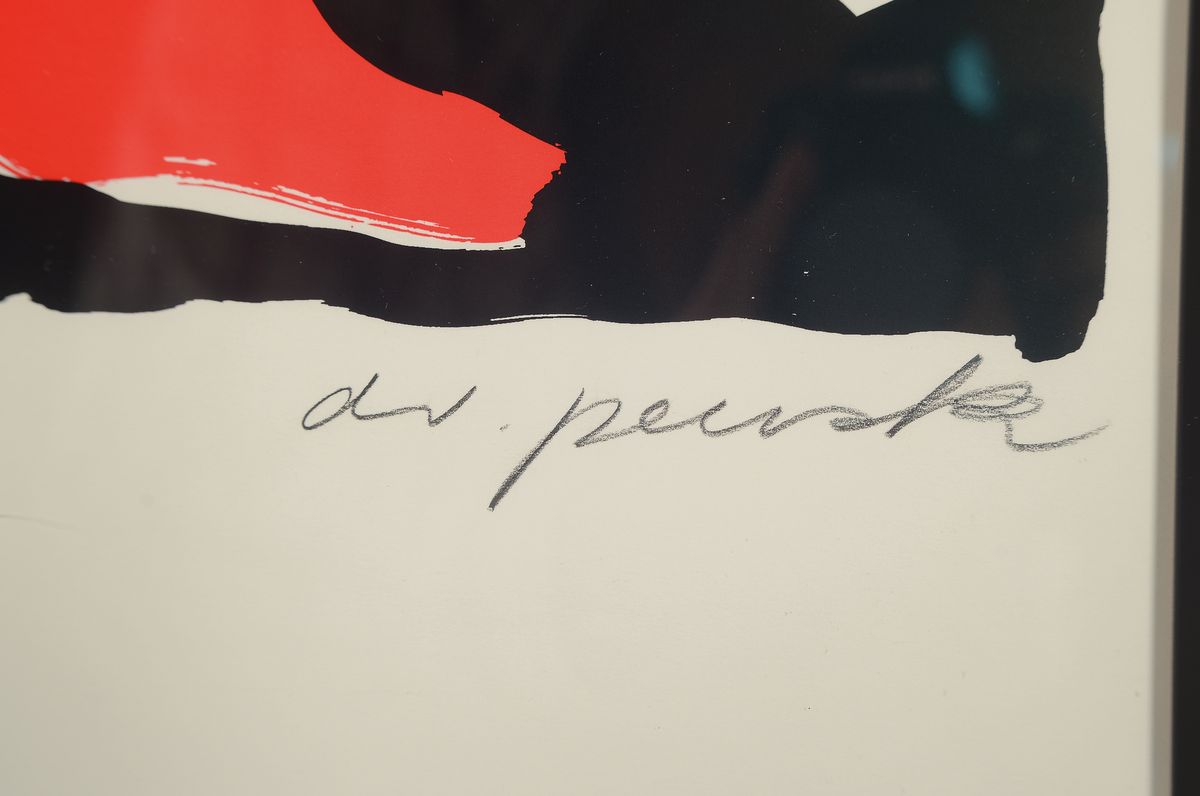 Detail a: A.R. Penck, 1939-2017, Titel: "Für Bitterfeld-Roter Frauenakt", handsign., num., Blatt ca. 89,5x62,3 cm, R. ca. 93x65,5 cm