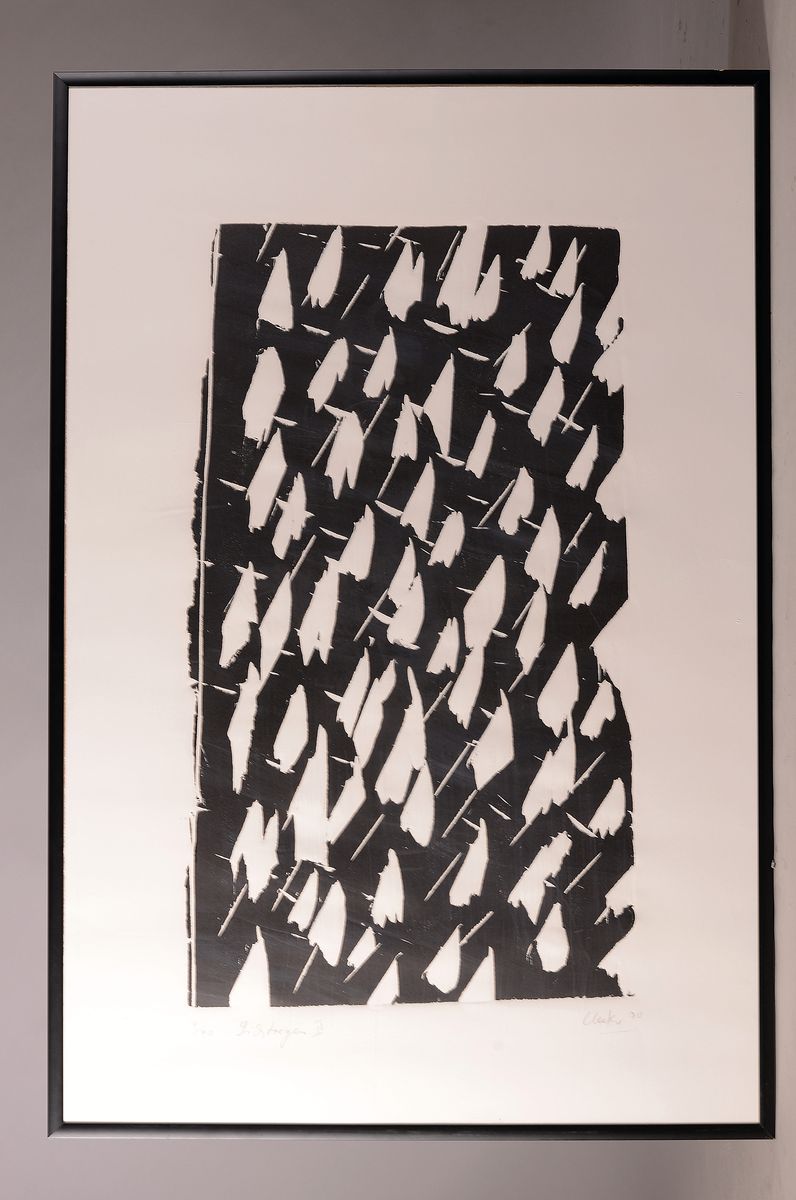 Detail k: Günther Uecker, geb. 1930, Holzschnitt auf dickem Velin, handsign., num. 7/40, handschriftlich betitel "Lichtregen II", dat. (19)90, hrsg. ...