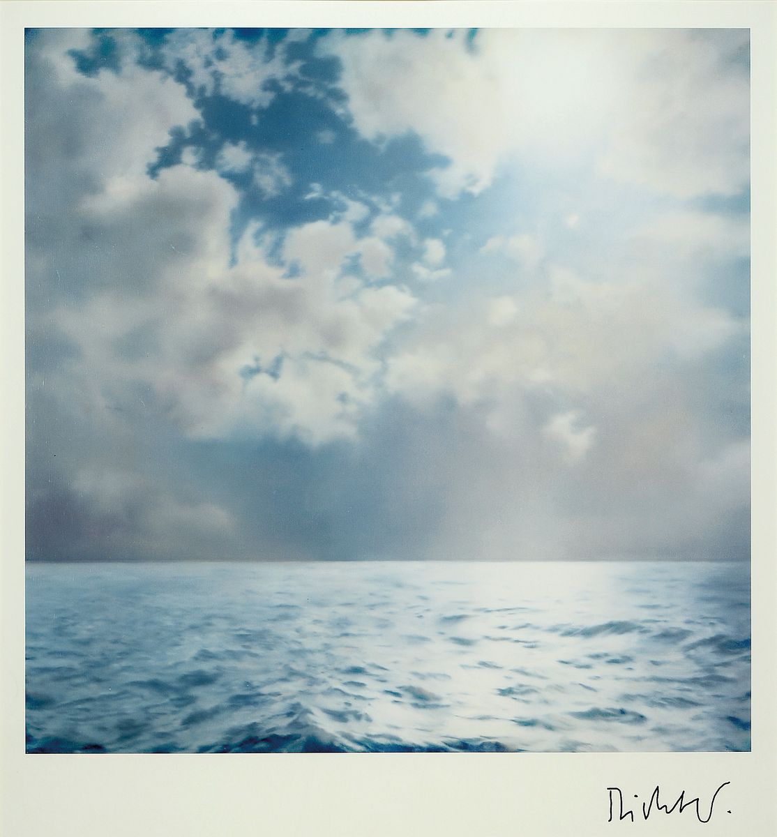 Gerhard Richter, geb. 1932, Offsetlithografie auf festem Karton, "Seestück Gegenlicht", handsign., aus dem Jahre 1991, Hrsg. Achenbach Art ...