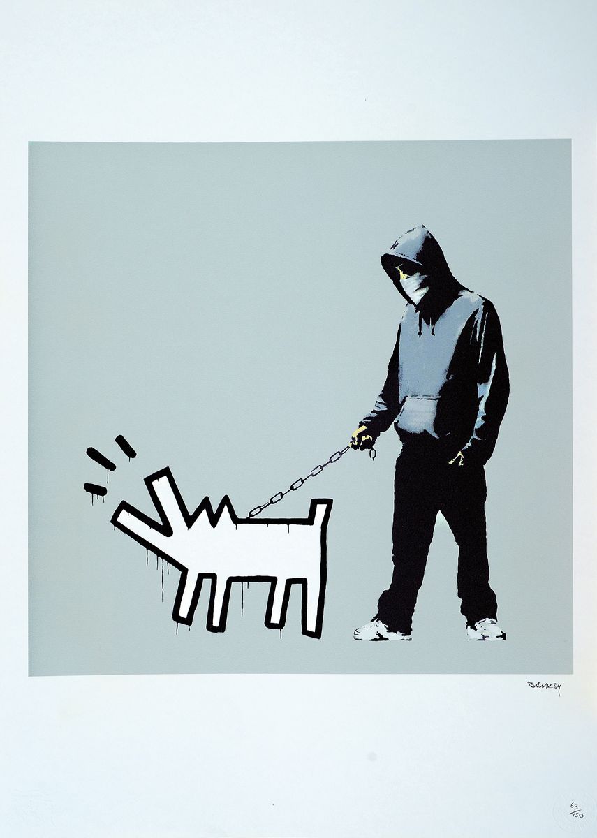 Banksy, Chooose your weapons, Farboffset, handsigniert und num. 63/150, Blattgr. ca. 70x50cm