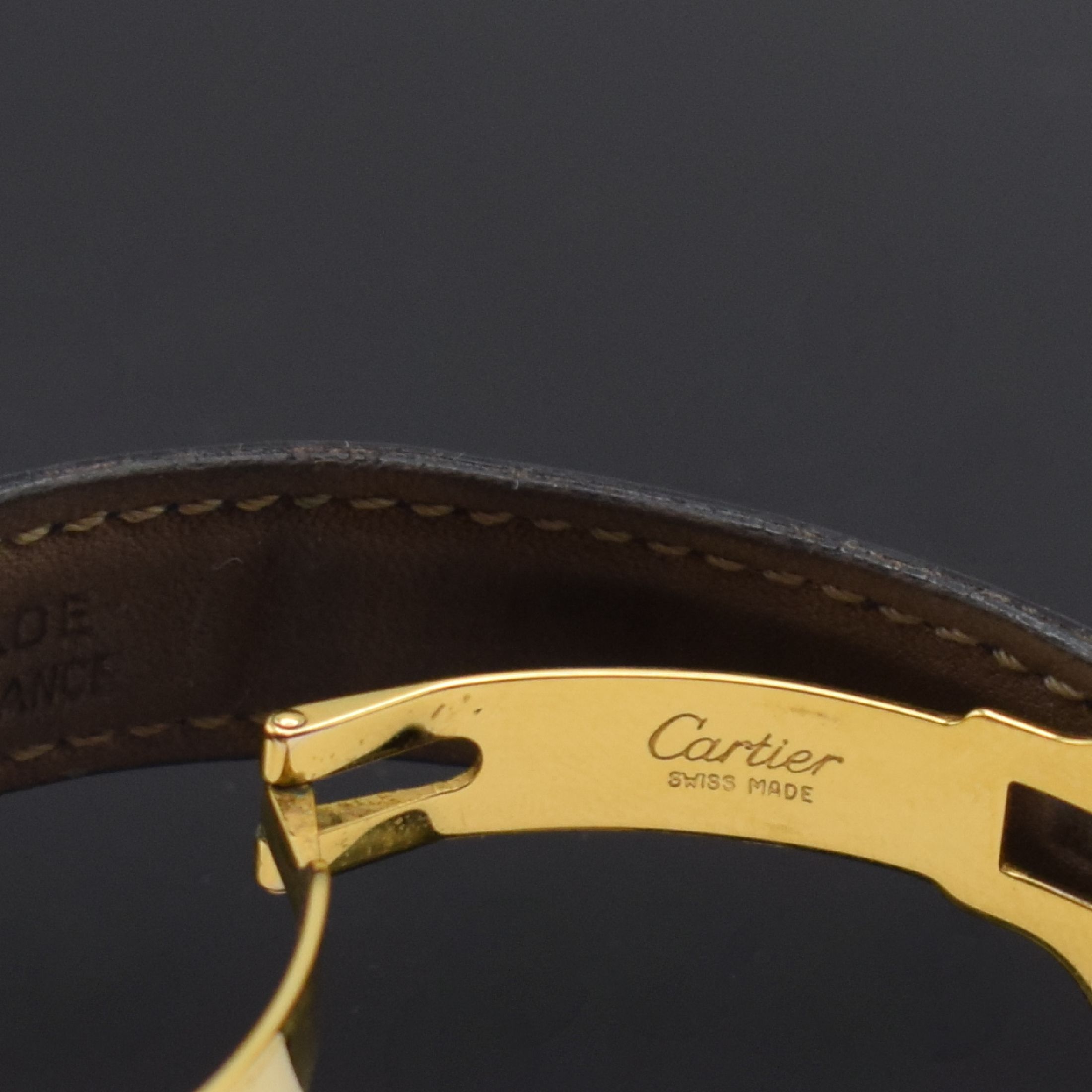 Detail h: CARTIER Paris Vermeil Damenarmbanduhr Referenz 59003 mit original Box und Zertifikat, Schweiz um 1993, quarz, verg. Silbergehäuse, Boden 2-fach ...
