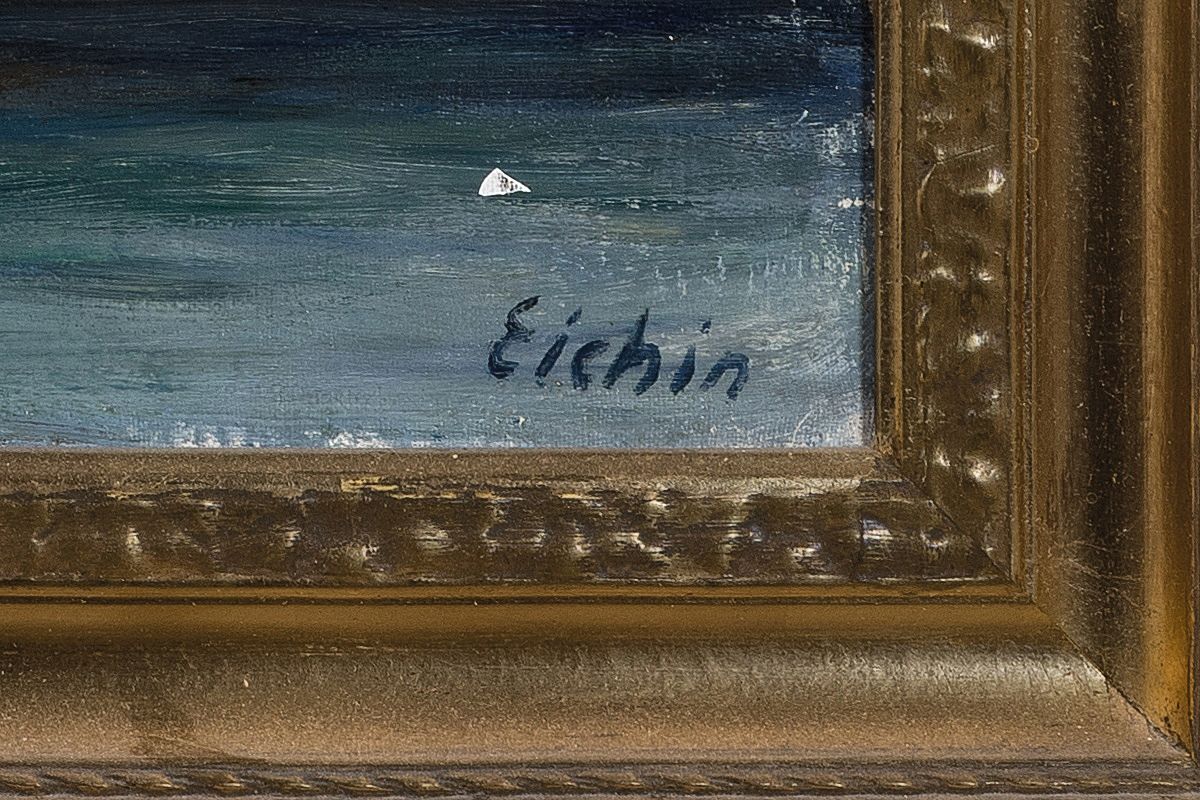 Detail a: Max Eichin, 1903 Lörrach-1990 Ettlingenweier, Studium an der Badischen Landeskunstschule in Karlsruhe, Meisterschüler von H. Göbel, hier: Ansicht ...