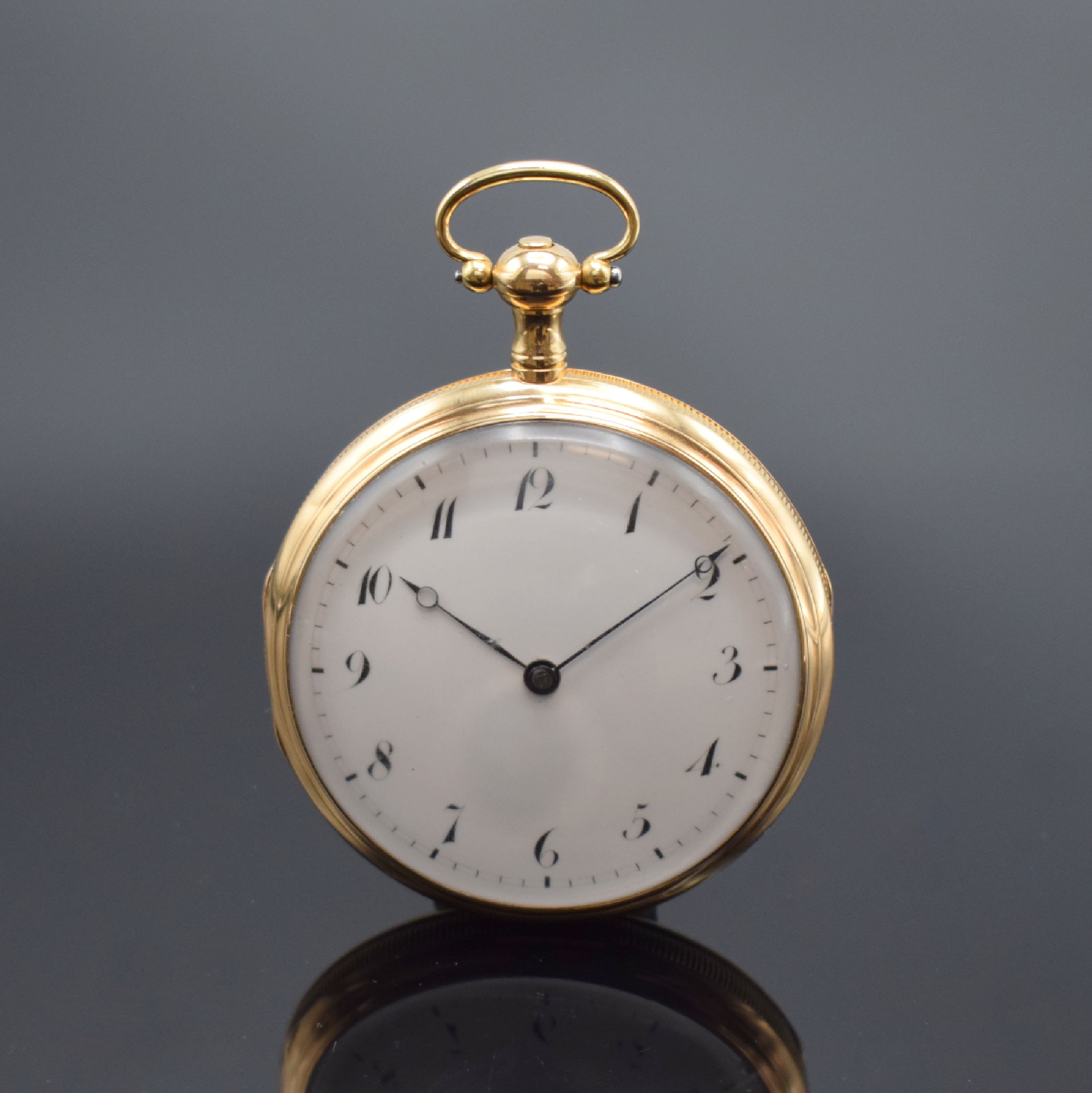 J.G.MESSY in Freiburg sehr seltene große Taschenuhr mit Grande / Petite Sonnerie und 1/4-Repetition in RG 750/000, Deutschland / Schweiz um 1800, ...