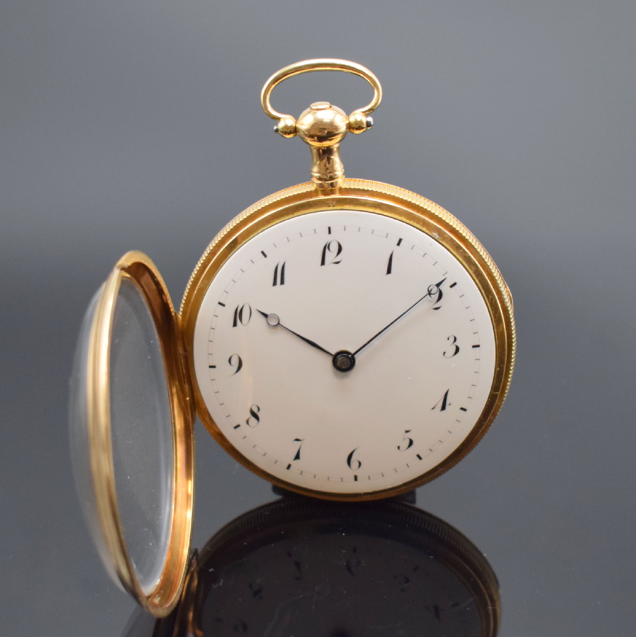 Detail b: J.G.MESSY in Freiburg sehr seltene große Taschenuhr mit Grande / Petite Sonnerie und 1/4-Repetition in RG 750/000, Deutschland / Schweiz um 1800, ...