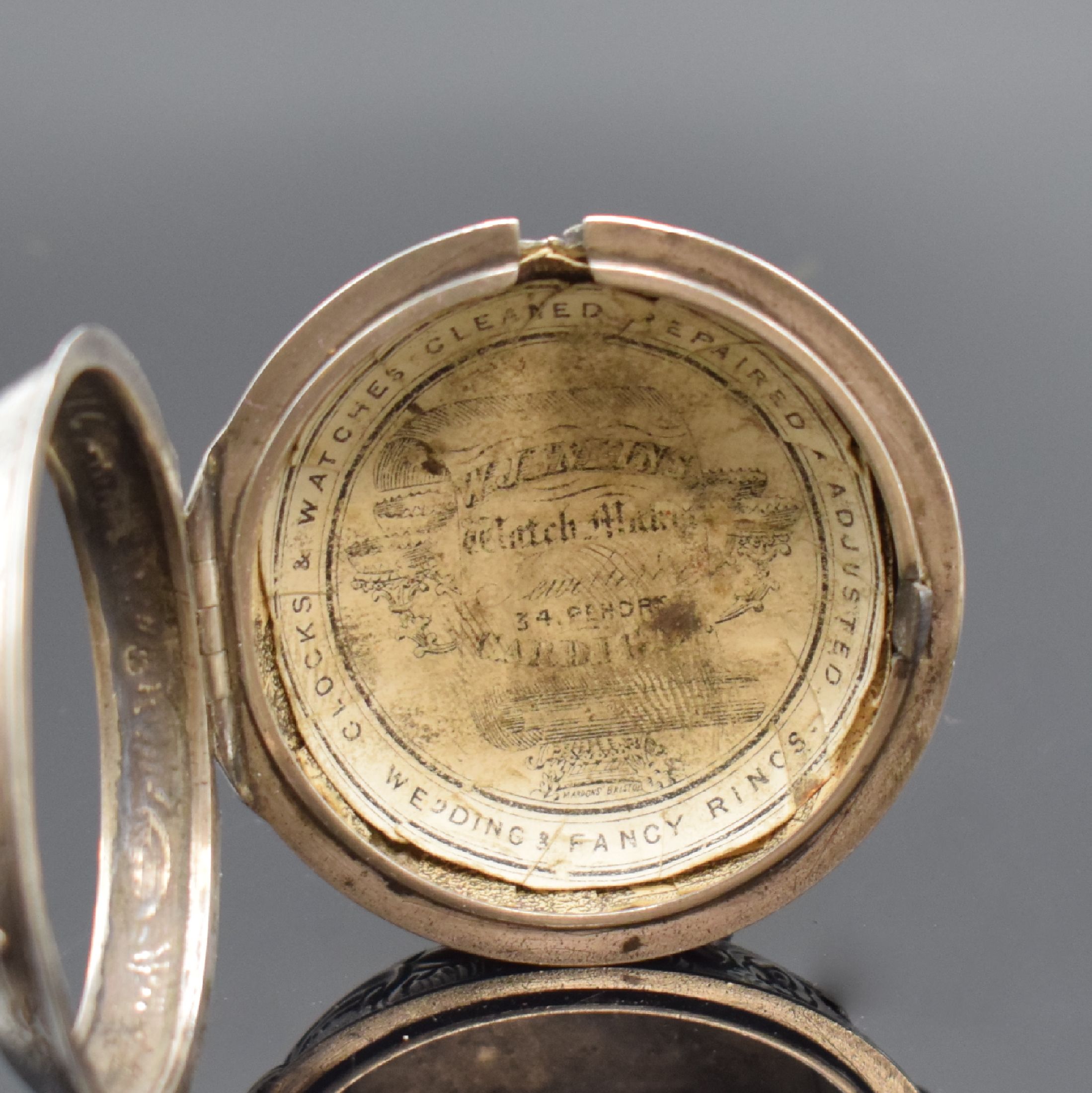 Detail d: JOSEPHSON London Repousse Spindeltaschenuhr mit 2 Übergehäusen in Silber, London Hallmark 1793, glattes Geh. dell., Repousse- Übergeh. m. ...