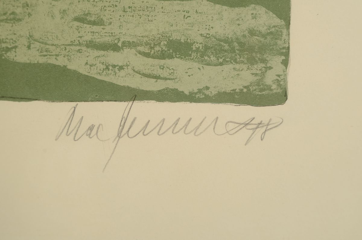 Detail a: Mac Zimmermann, Stettin 1912 - 1995 Wasserburg am Inn, zwei Werke, Mischtechnik Unikat und Lithographie, a. sich umarmendes Paar mit steigenden ...