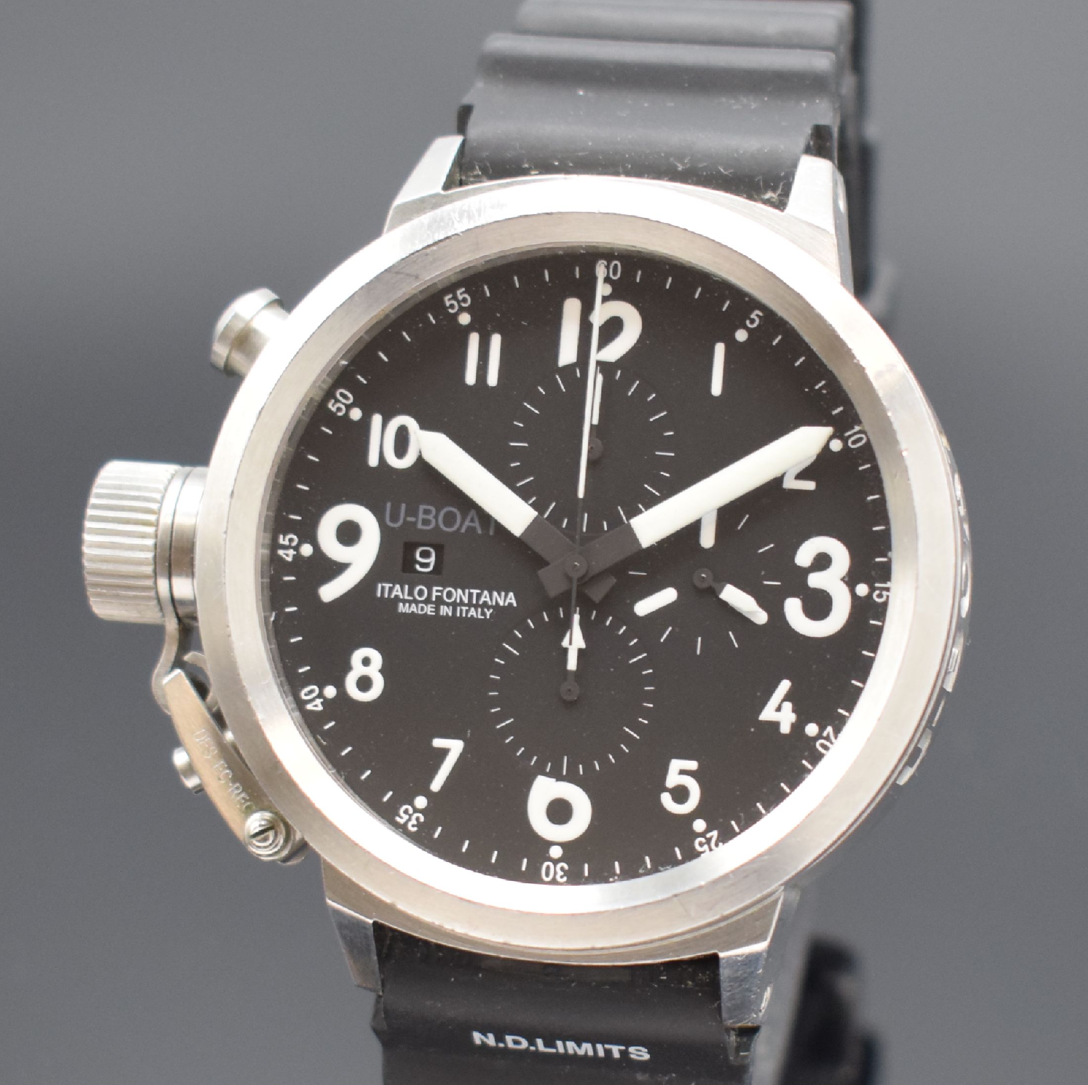 Detail a: U-BOAT Italo Fontana Herrenarmbanduhr mit Chronograph Modell Flightdeck Referenz U- 7750/50, Automatik, Italien um 2010, Edelstahlgeh. beids. vergl., ...