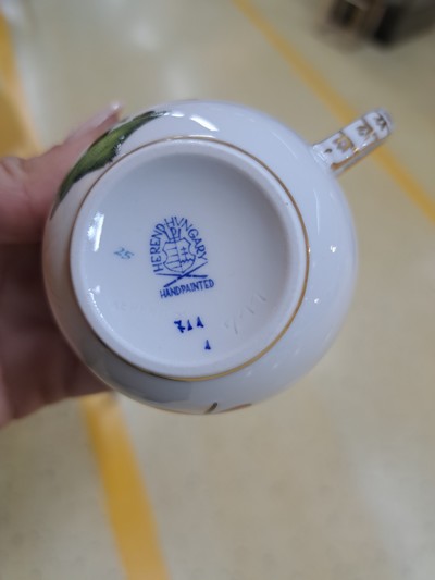 26610545f - Mokkaservice, Herend, um 1970/80, Porzellan, für 6 Personen, polychrom bemalt, ...