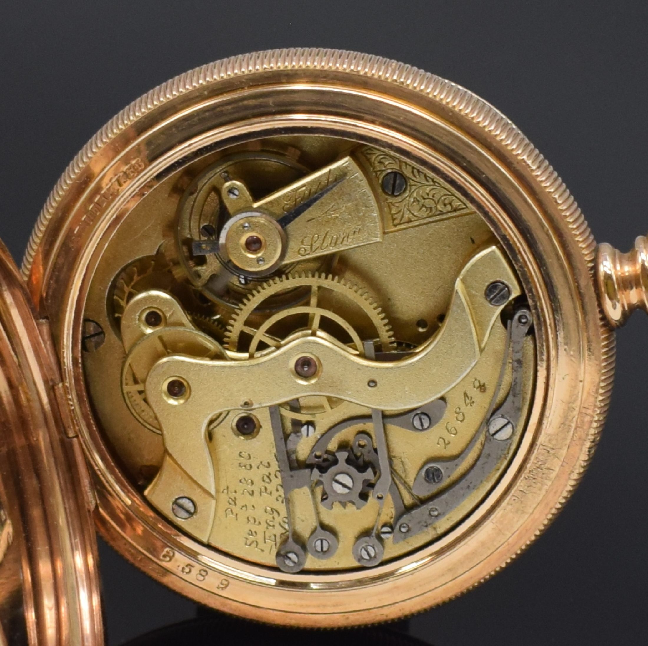 Detail b: WALTHAM WATCH Co und TIMING REPEATING WATCH Cooffene Taschenuhr und Schaltradchronograph, USA/Schweiz f. den U.S. Markt um 1900, beide verg. Geh. (1x ...