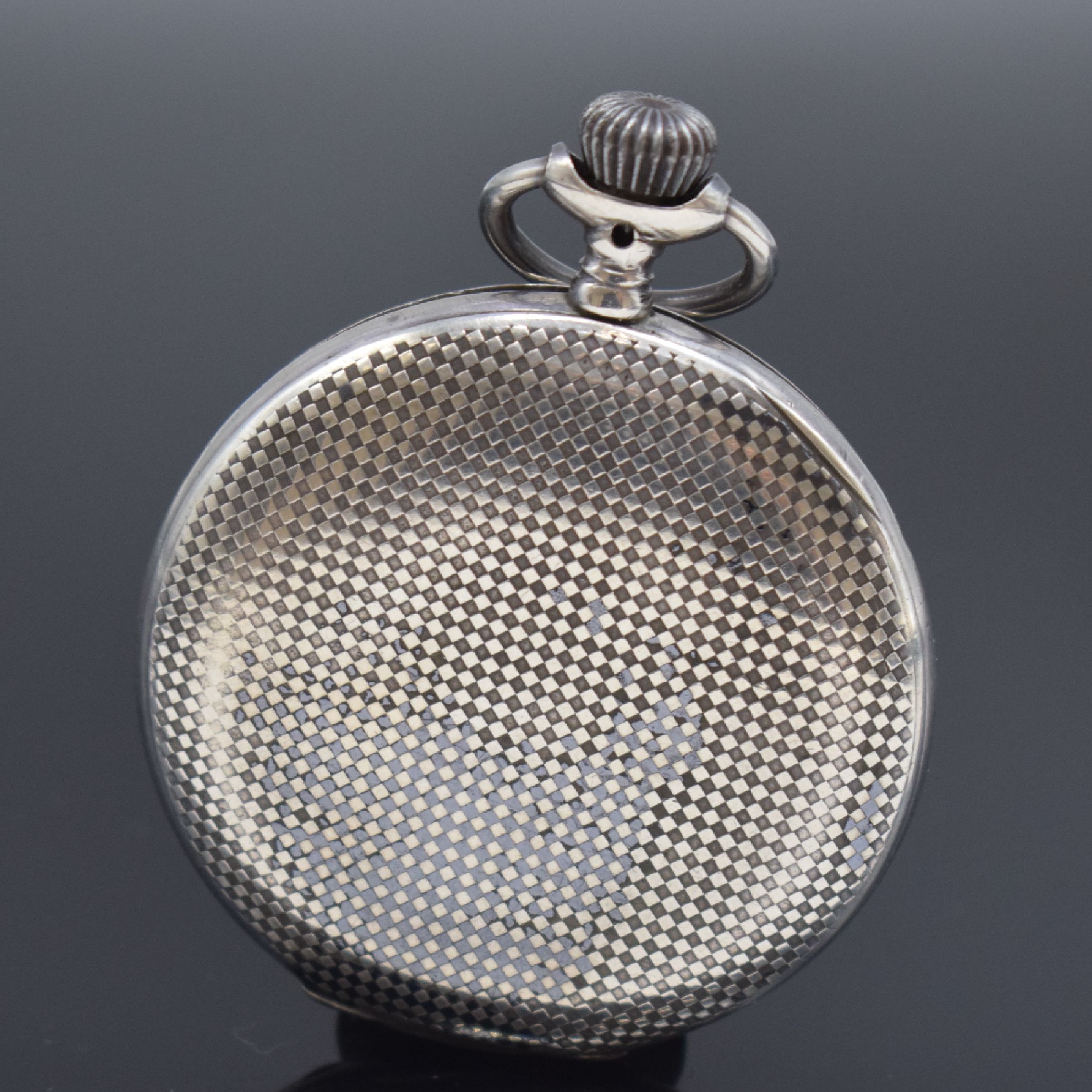 Detail c: J. ASSMANN Glashütte Herrensavonette in 900er Silber, Deutschland um 1900, Geh. dell., Tula-Muster größtenteils fehl. und angel., Cuvette in 900er ...
