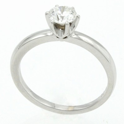 Image Ring mit Brillantsolitär, WG 750/000, Brill. 0.58 ct Weiß/si1, mit ...