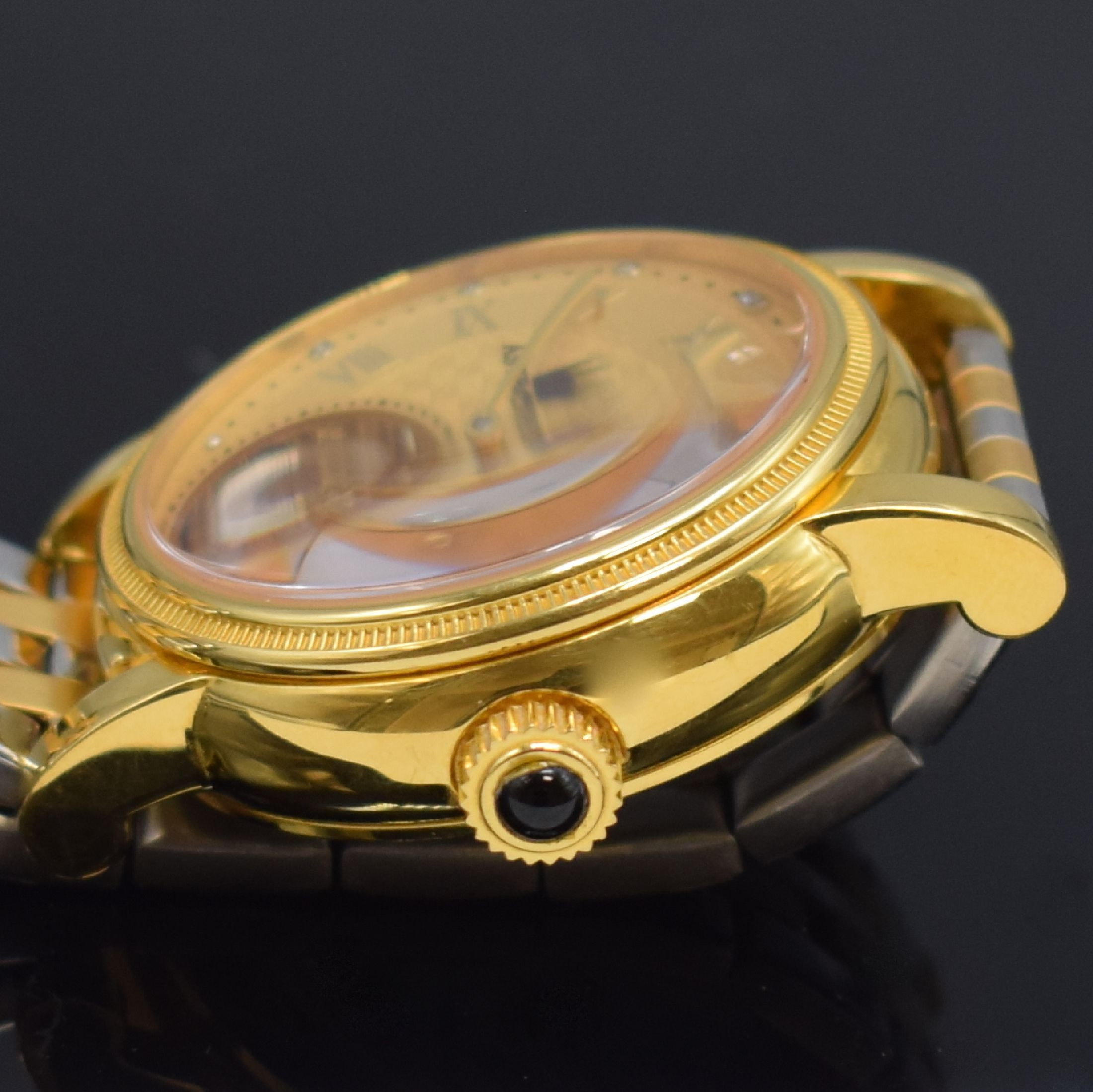 Detail d: ASTBOERG Grande Complication Armbanduhr mit Tourbillon und Gangreserveanzeige, um 2010, Handaufzug, verg. Stahlgehäuse, beids. vergl., Boden ...