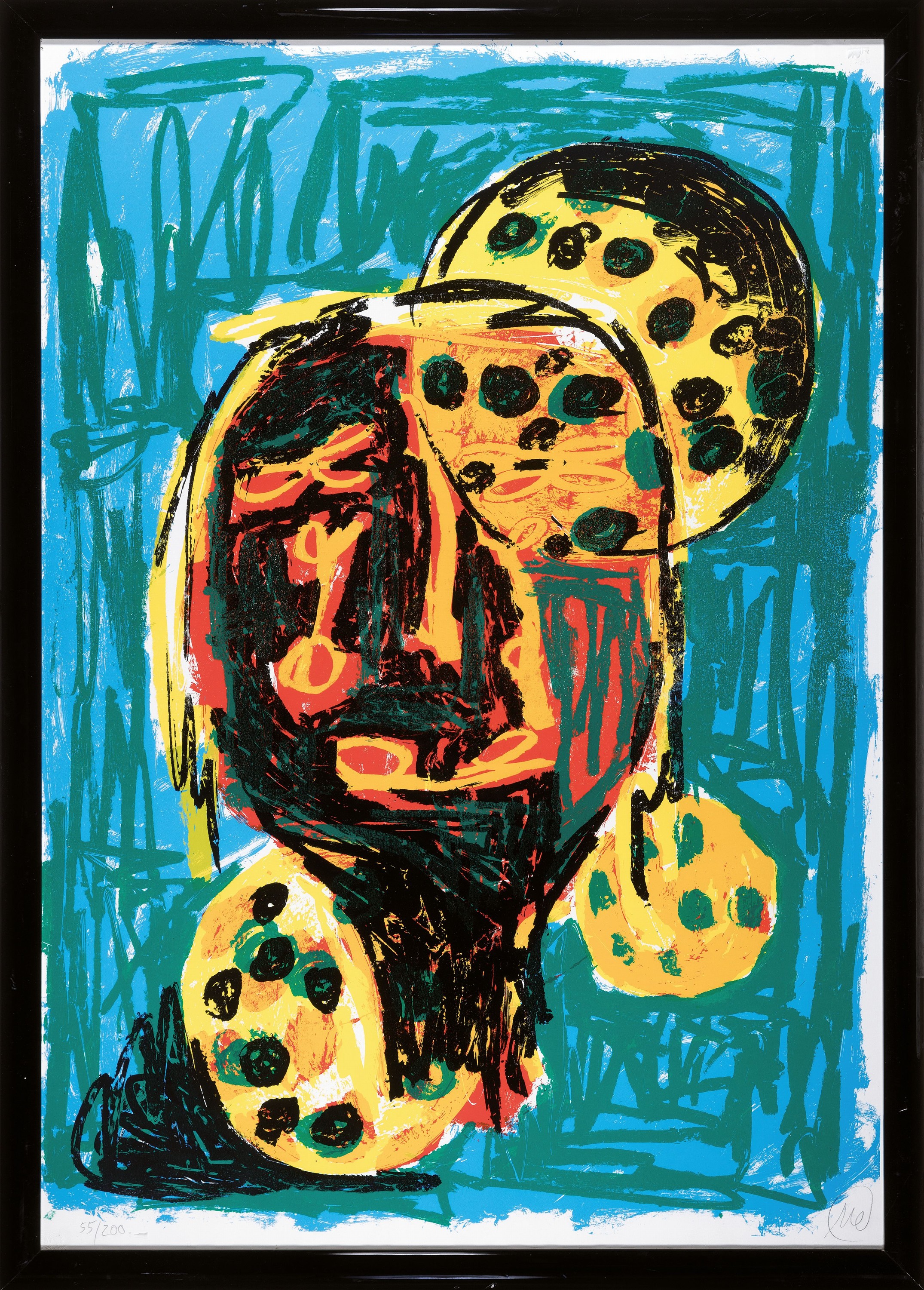 Detail k: Markus Lüpertz, geb. 1941, Parsifal, Farblithographie, handsigniert, num. 55/200, ca. 97x69cm, u.Gl., R. ca. 105x76cm