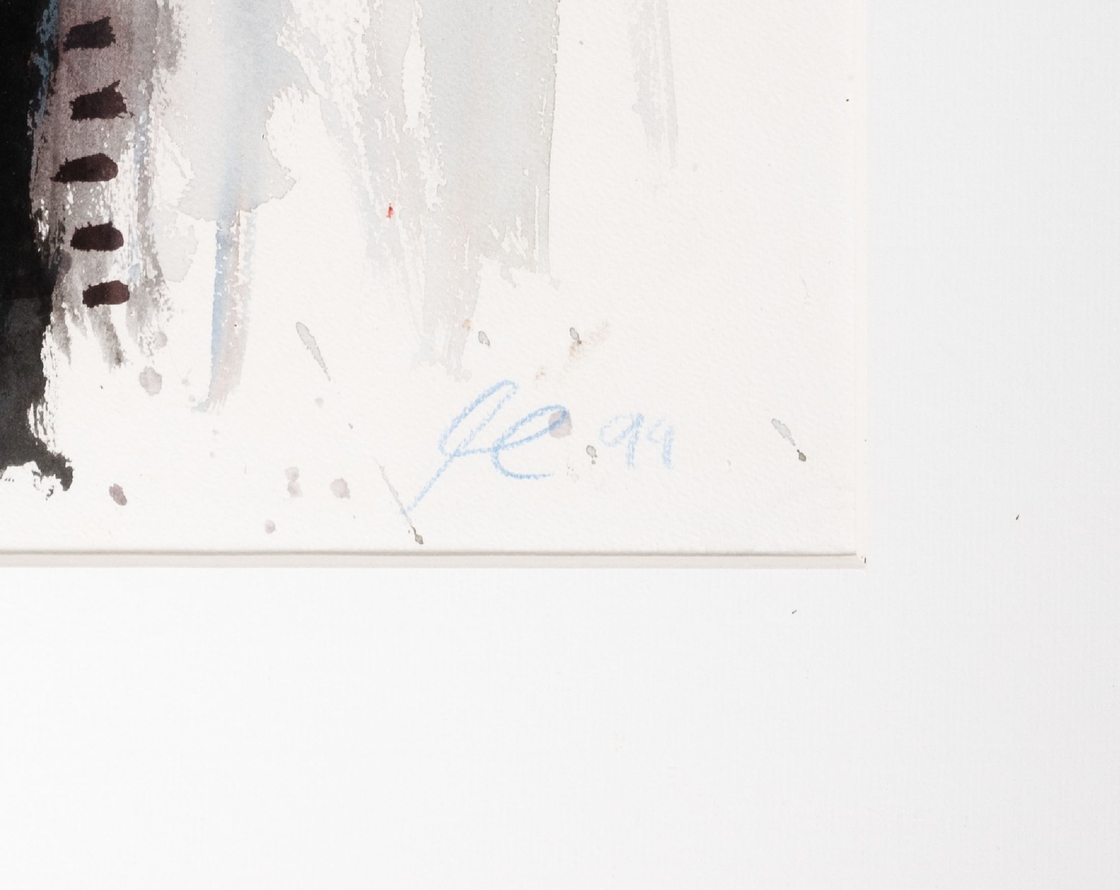 Detail a: Heinz Morszoeck, geb. 1961, Meisterschüler von Markus Lüpertz, hier 2 Arbeiten in Aquarell, Kreide und Gouache auf Papier, "carte ...