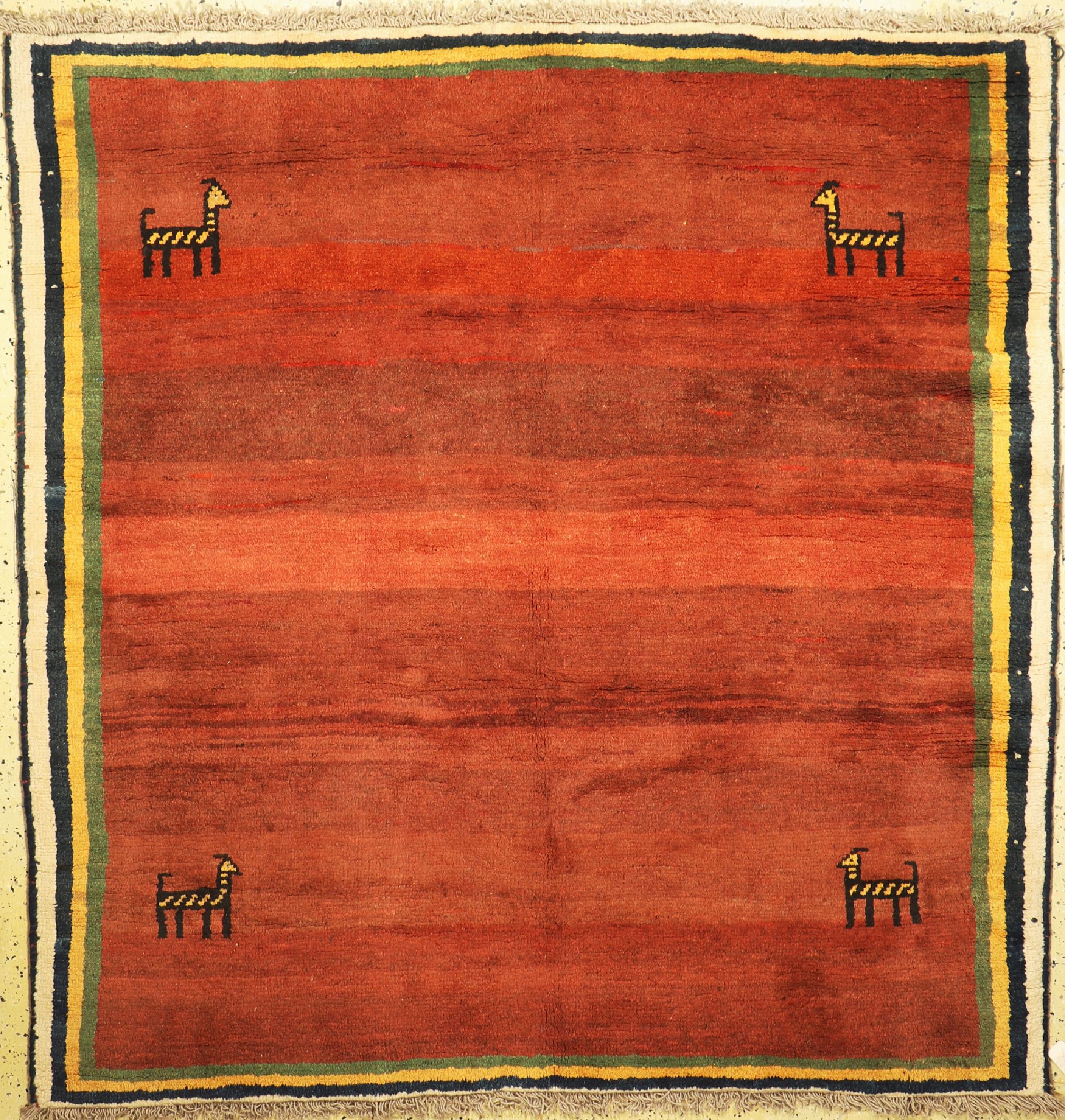 Gabbeh alt, Persien, ca. 50 Jahre, Wolle auf Wolle, ca. 207 x 200 cm, EHZ: 1-2