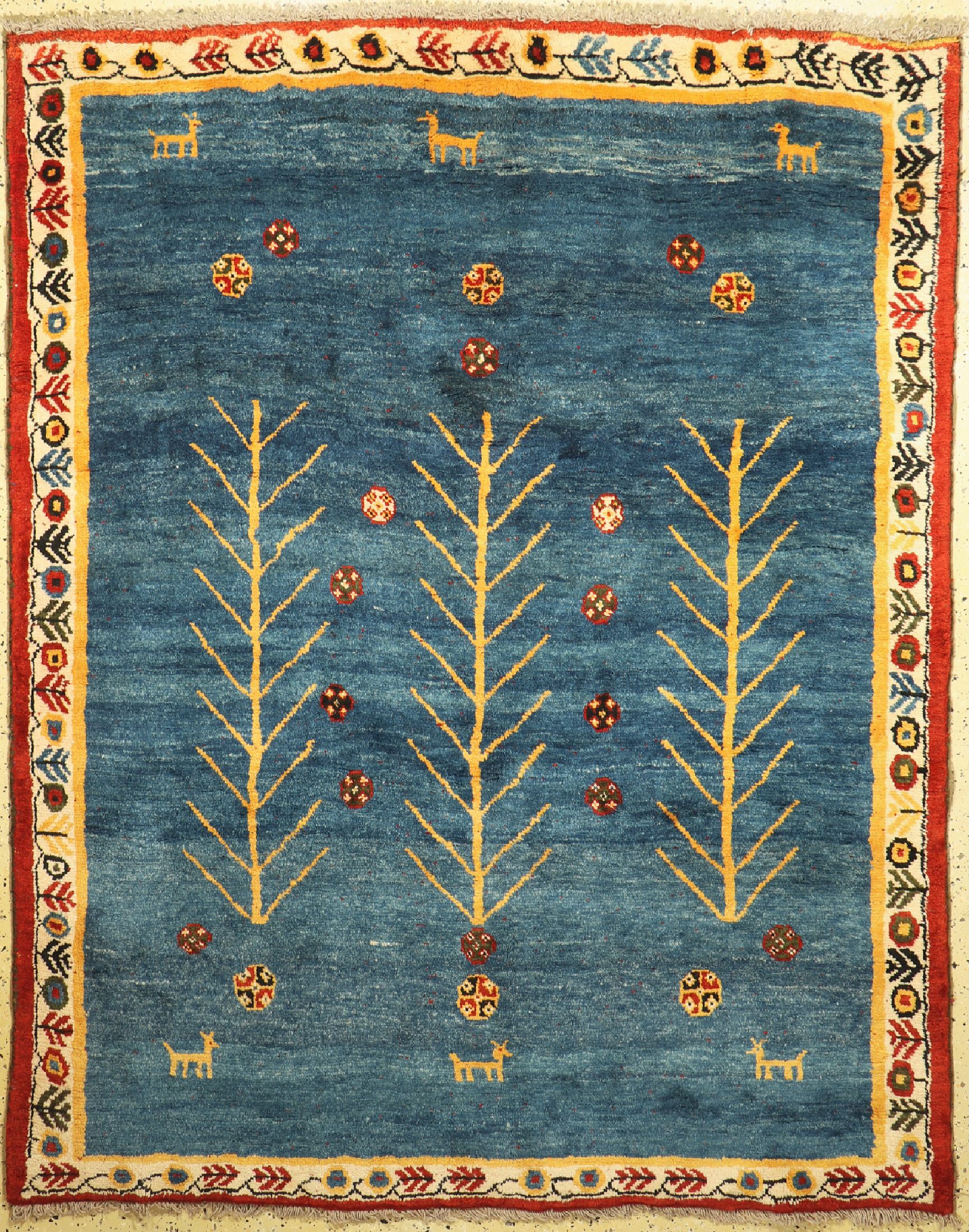 Gabbeh alt, Persien, ca. 50 Jahre, Wolle auf Wolle, ca. 230 x 181 cm, EHZ: 1-2
