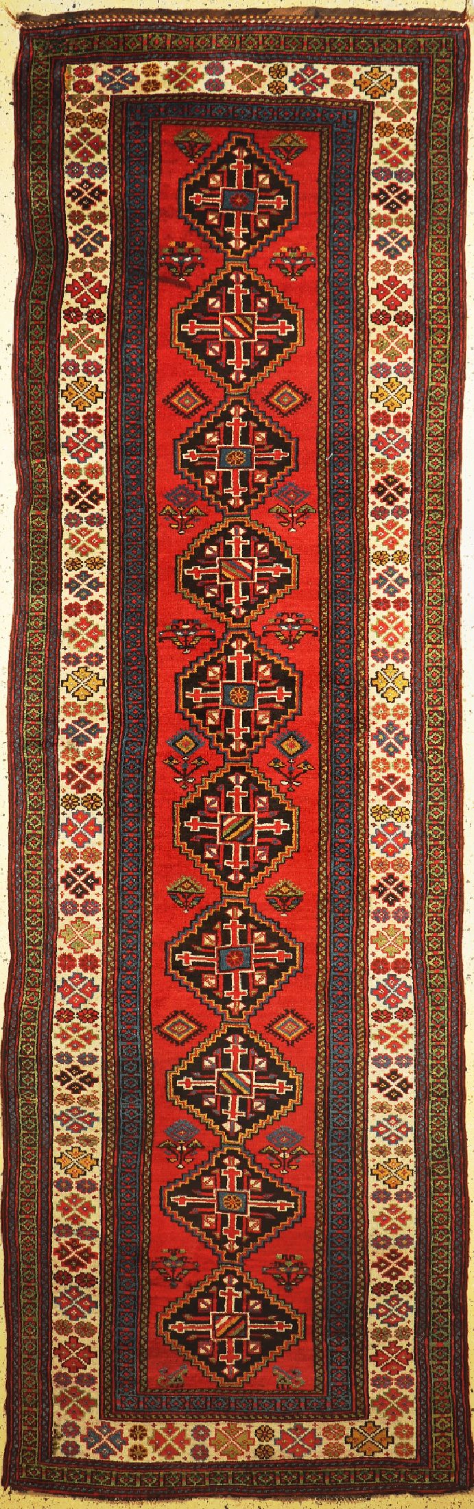 Antiker Kordi Dorfteppich, Persien, um 1900, Wolle auf Wolle, ca. 420 x 125 cm, EHZ:2
