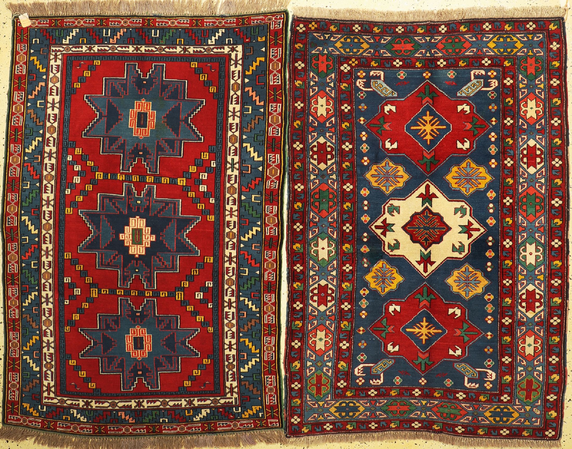 1 paar Russische Derbend, um 1940/1950, Wolle auf Wolle, ca. 185 x 125 cm, EHZ: 2, restauriert