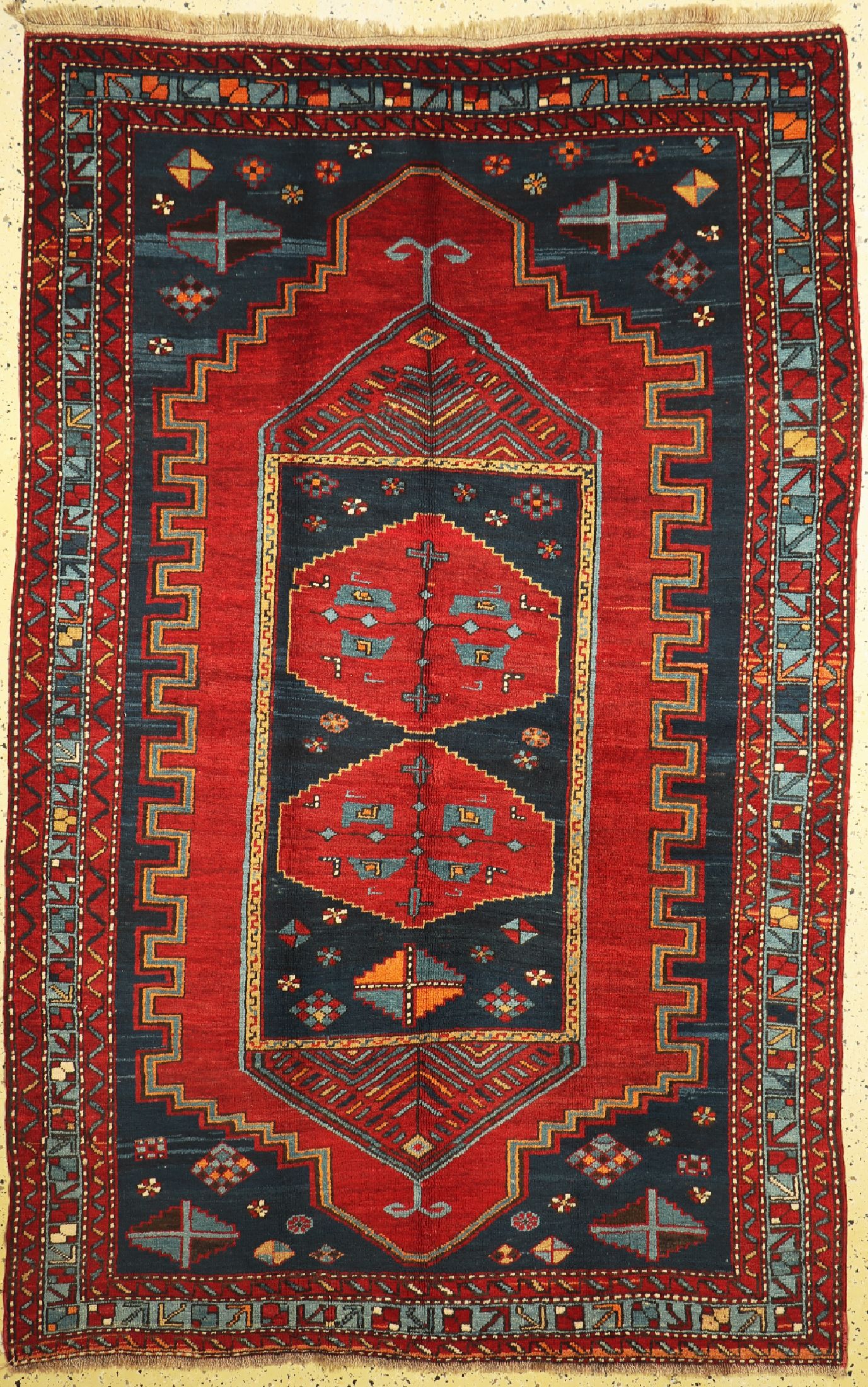 Antiker Kazak, Kaukasus, um 1900, Wolle aufWolle, ca. 250 x 160 cm, EHZ: 2, restauriert
