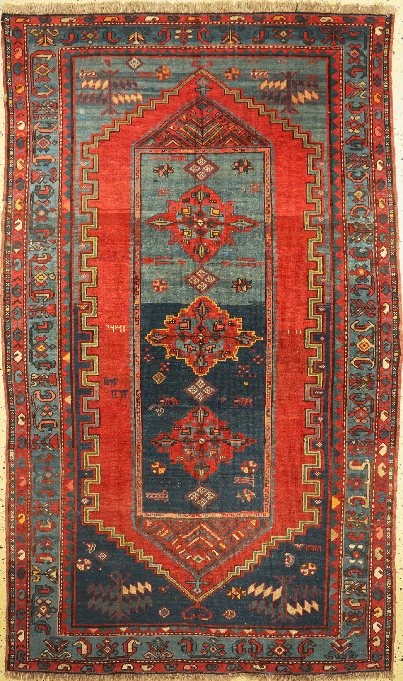Alter Kazak, Kaukasus, datiert(1930), Wolleauf Wolle, ca. 265 x 160 cm, EHZ: 2, restauriert