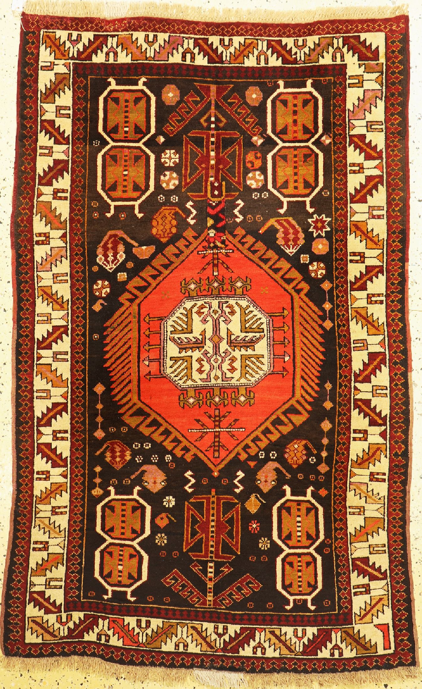 Antiker Kazak, Kaukasus, um 1920, Wolle aufWolle, ca. 180 x 111 cm, EHZ: 2, restauriert