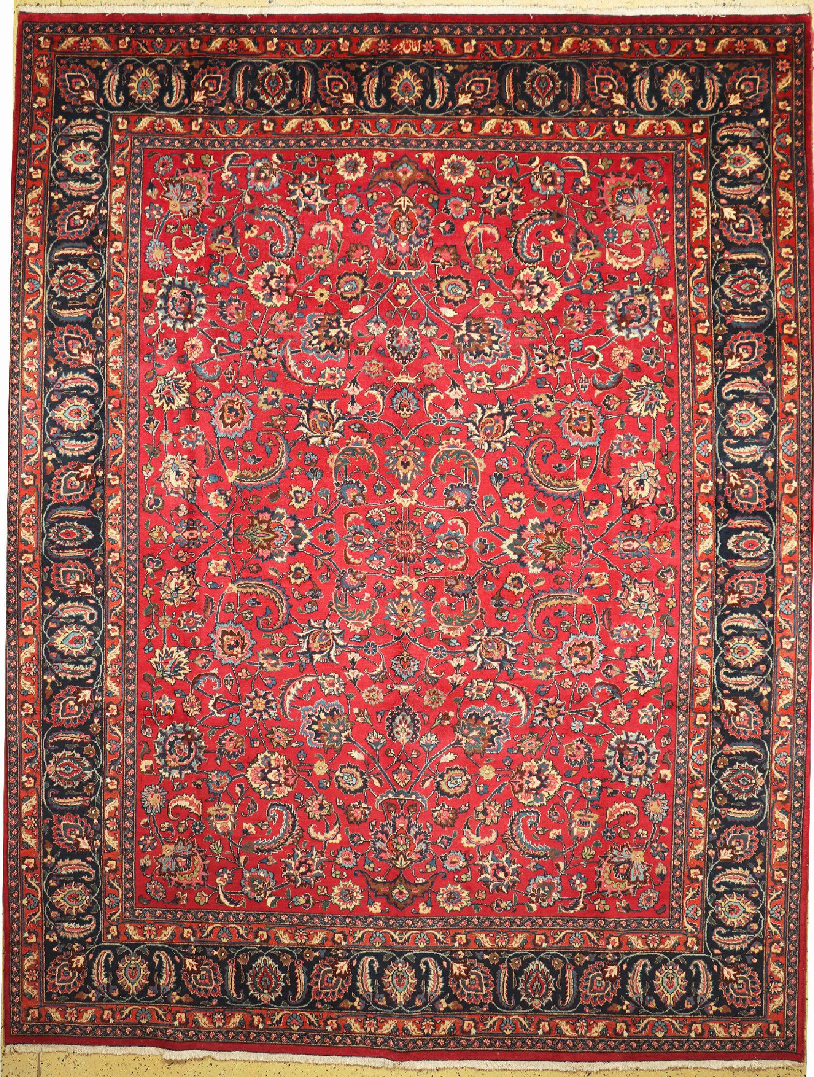Mesched alt, Persien, signiert(Aghapour), um 1960, Wolle auf Baumwolle, ca. 395 x 305 cm, gereinigt, EHZ: 1-2