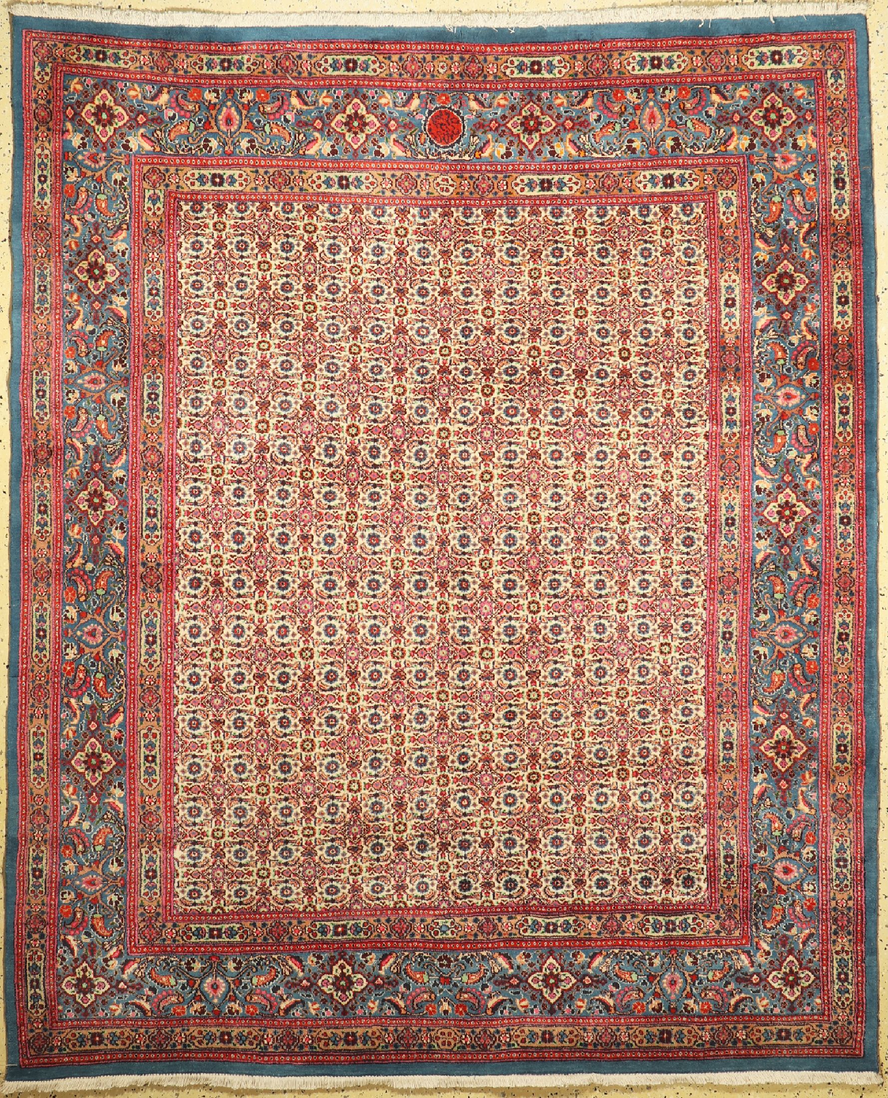 Mud Kork, Persien, signiert(Farokhzadeh), ca. 50 Jahre, Korkwolle auf Baumwolle, ca. 255x 210 cm, EHZ: 1-2