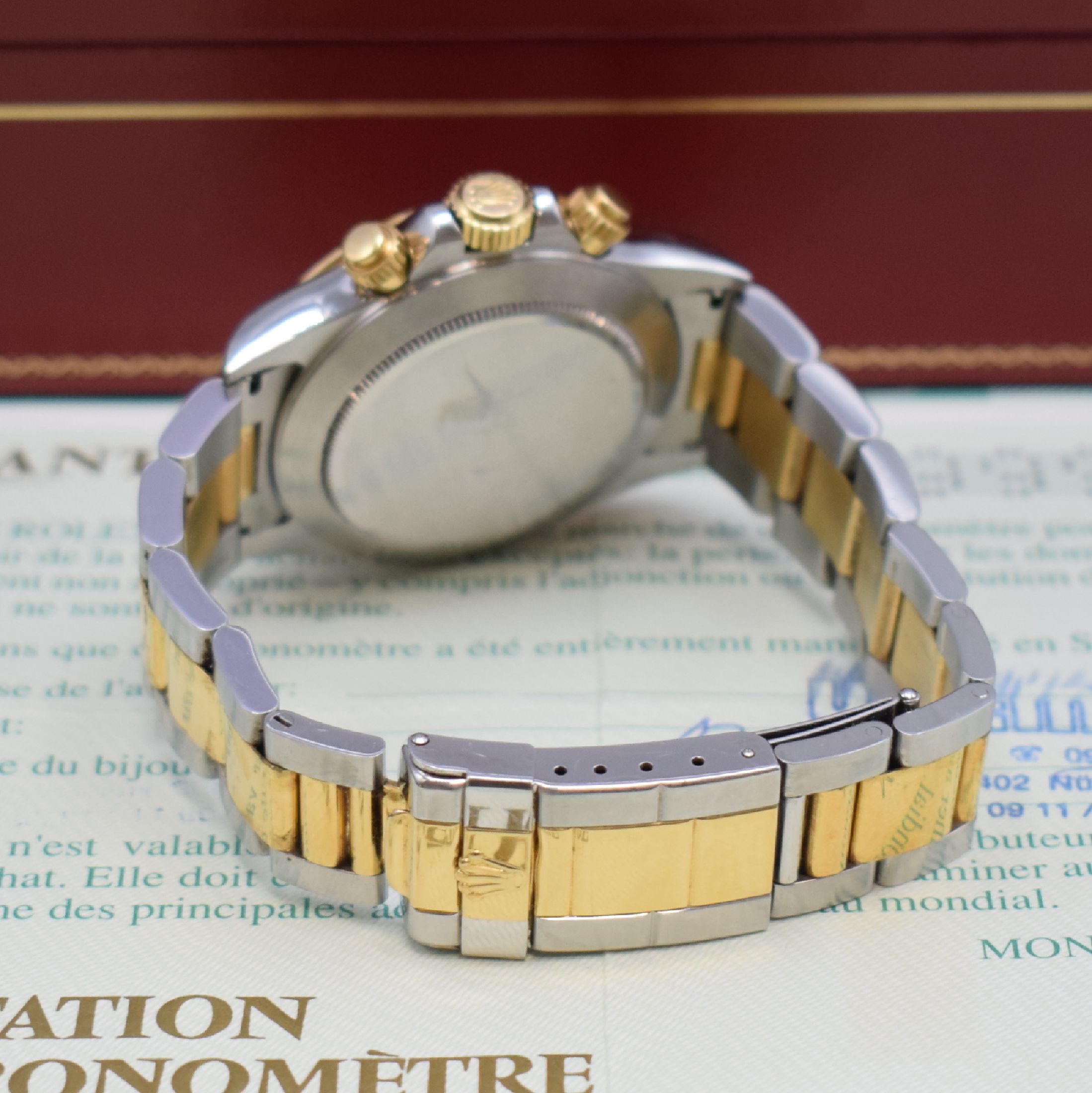 Detail b: ROLEX Herrenarmbanduhr Oyster Perpetual Cosmograph Daytona Referenz 16523, S-Serie, LC 100, Chronometer der Superlative in Edelstahl/Gold kombiniert ...