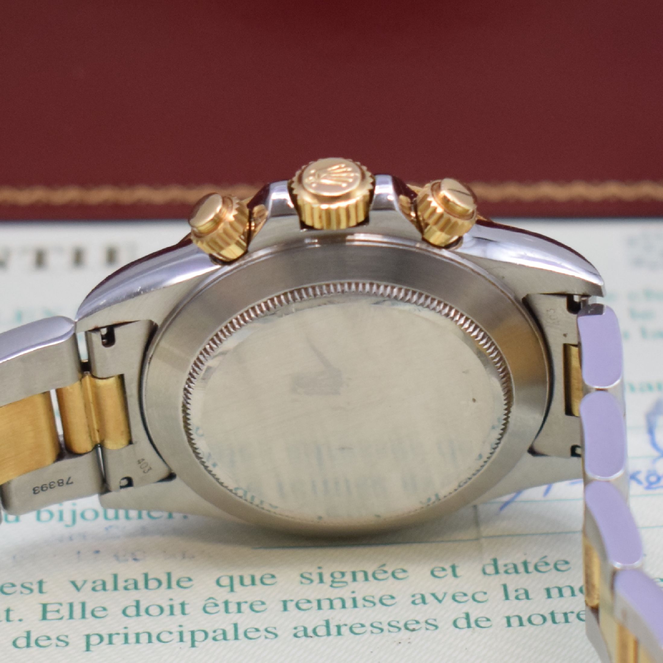 Detail e: ROLEX Herrenarmbanduhr Oyster Perpetual Cosmograph Daytona Referenz 16523, S-Serie, LC 100, Chronometer der Superlative in Edelstahl/Gold kombiniert ...