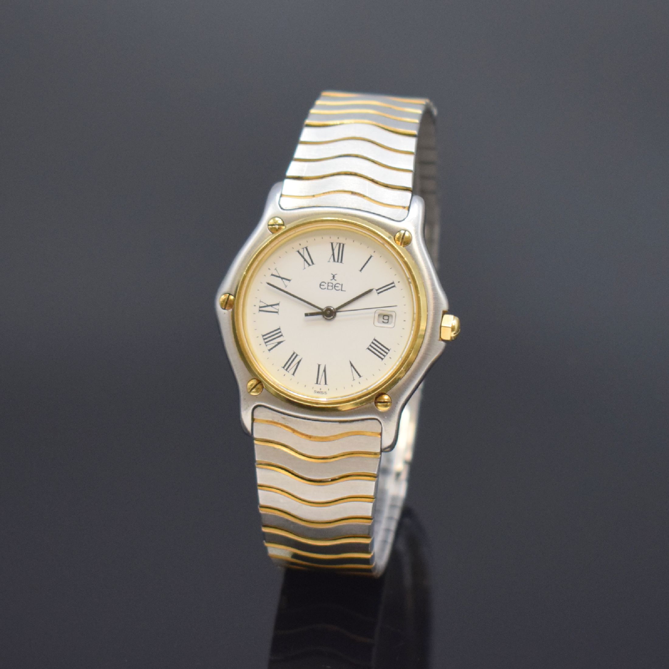 EBEL Mediumarmbanduhr Sport Classic Referenz 183909, Schweiz um 1995, Edelstahl/Gold kombiniert inkl. Wellengliederband m. Faltschl., quarz, ...