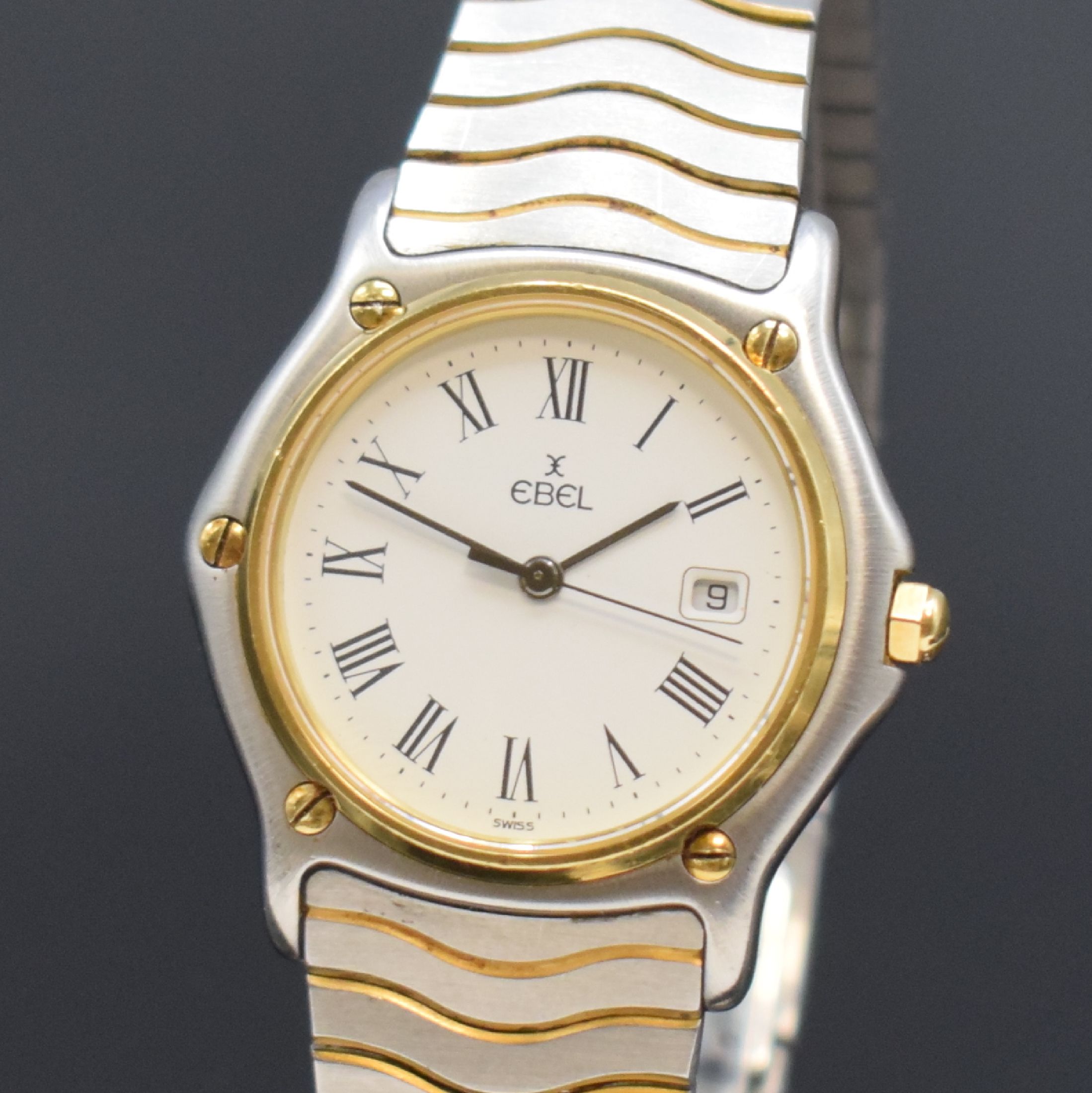 Detail a: EBEL Mediumarmbanduhr Sport Classic Referenz 183909, Schweiz um 1995, Edelstahl/Gold kombiniert inkl. Wellengliederband m. Faltschl., quarz, ...