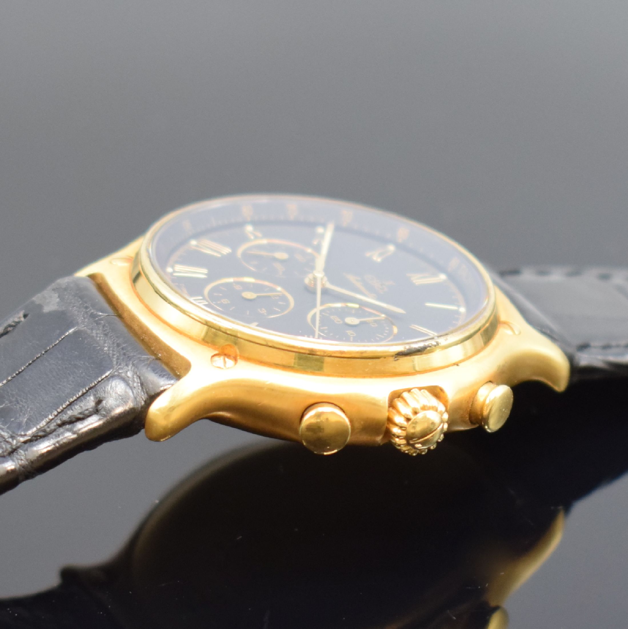 Detail c: EBEL El Primero Schaltradchronograph in GG 750/000 Referenz 8134901, Automatik, Boden aufgedr., orig. Lederband m. verg. orig. Dornschl., Saphirglas, ...
