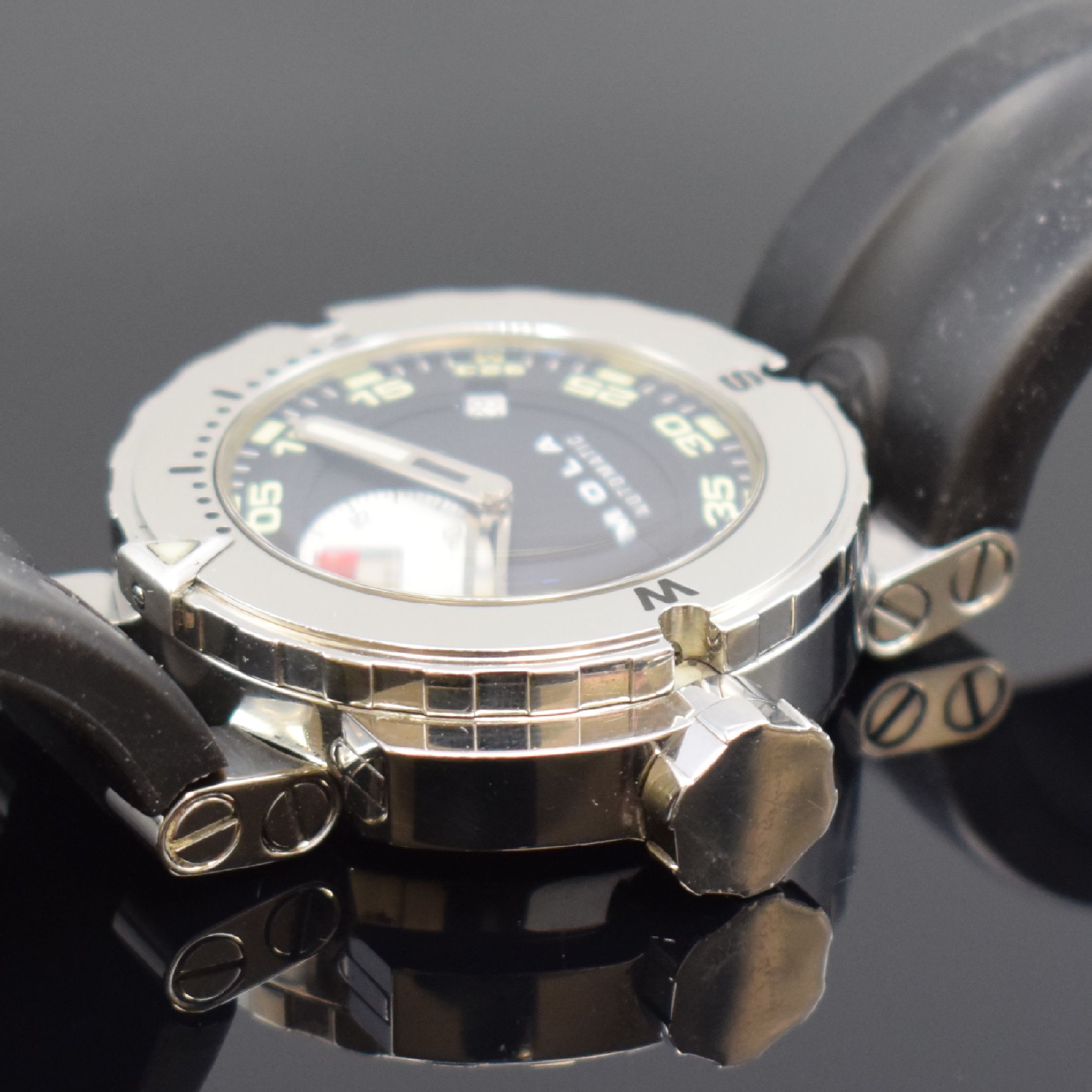 Detail c: MOLA 923M auf 1.000 Stück limitierte Taucheruhr in Stahl, Deutschland verk. lt. beil. Pap. 08/2012, Automatik, beids. vergl. Geh., Boden und Krone ...