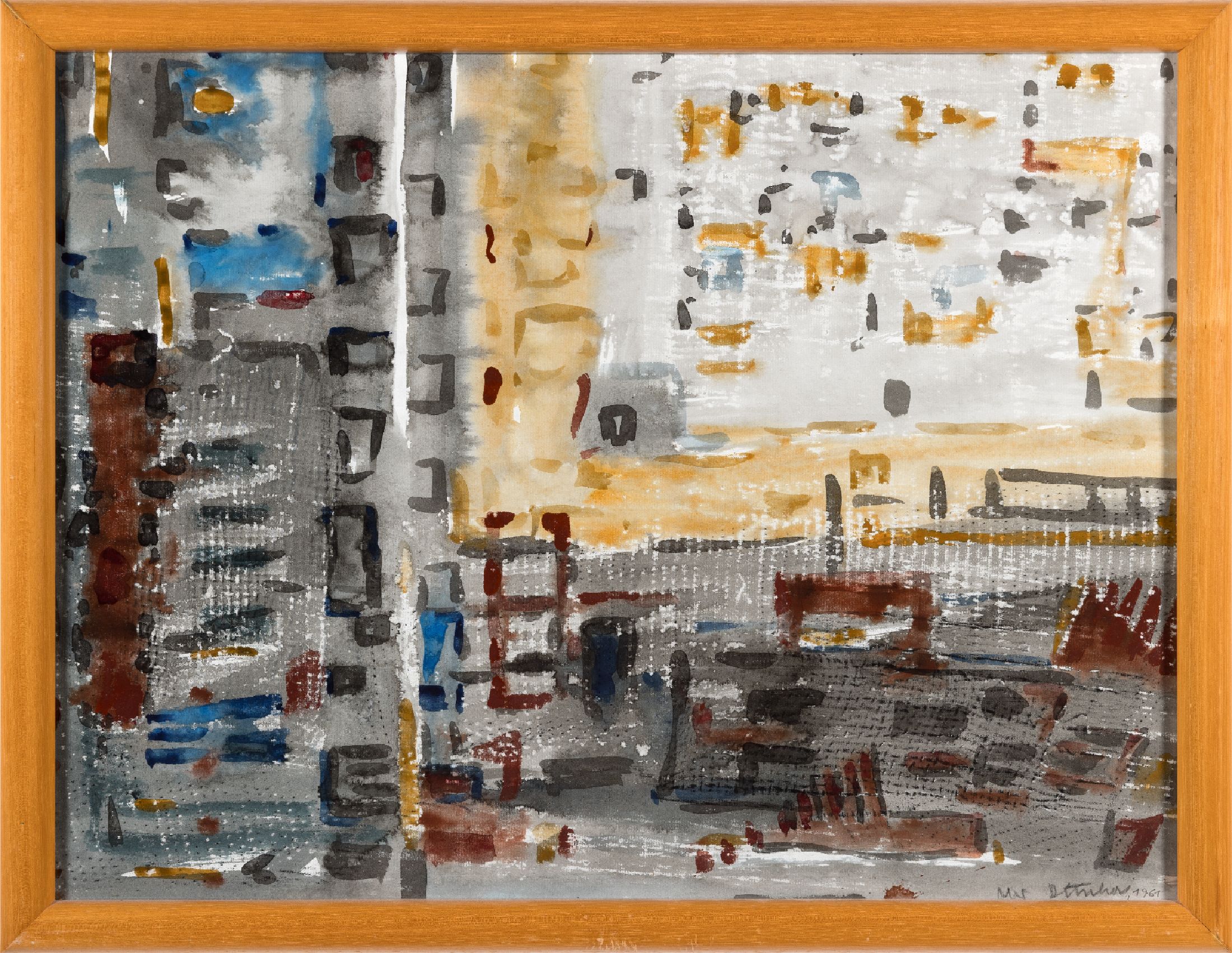Otto Ditscher, 1904-1987 Neuhofen, 3 Arbeiten: Mischtechnik (Aquarell, Wachs, Kreide) auf Papier, alle handsign. und dat. 1961/65, je ca. 46x59cm, ...