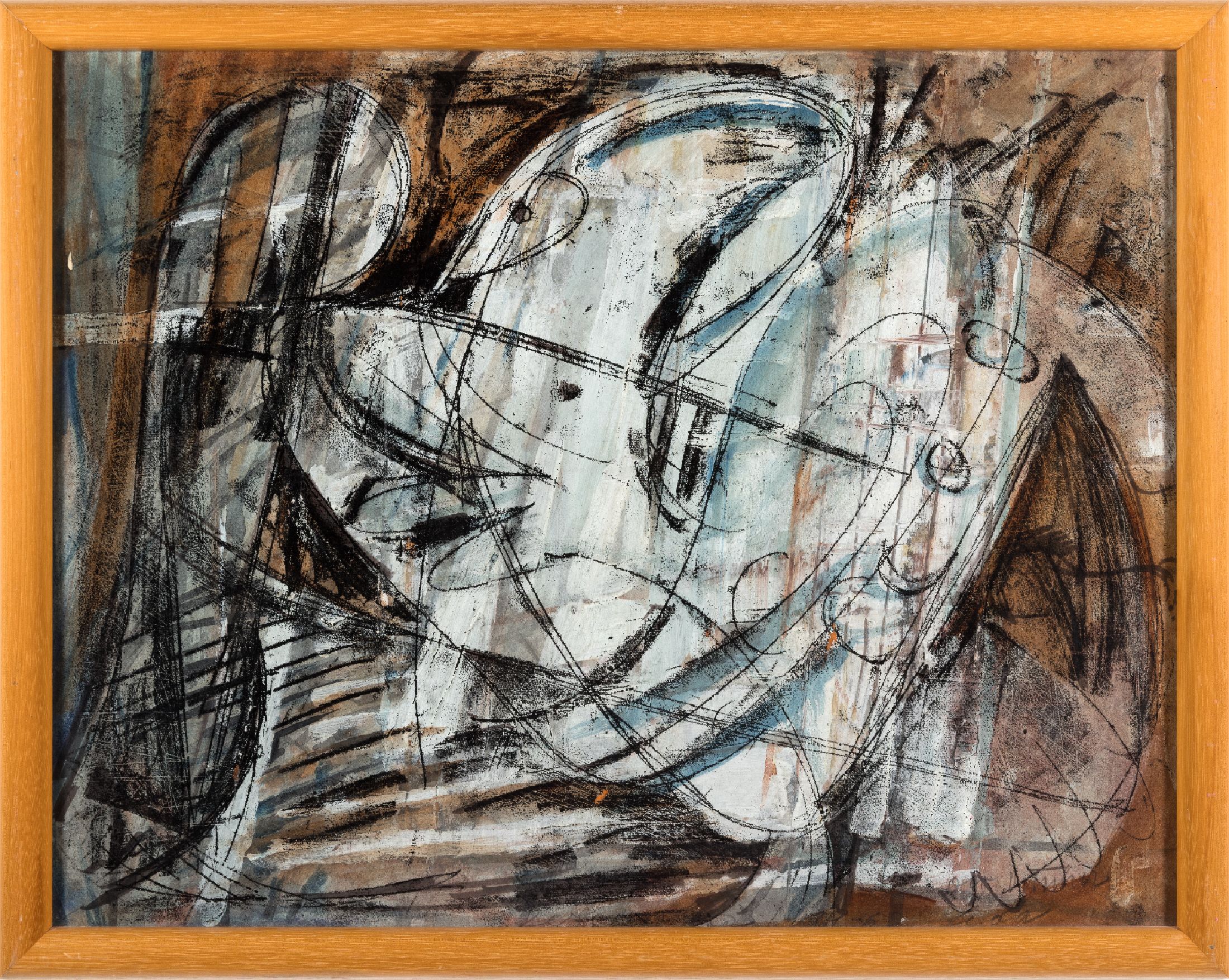 Detail b: Otto Ditscher, 1904-1987 Neuhofen, 3 Arbeiten: Mischtechnik (Aquarell, Wachs, Kreide) auf Papier, alle handsign. und dat. 1961/65, je ca. 46x59cm, ...