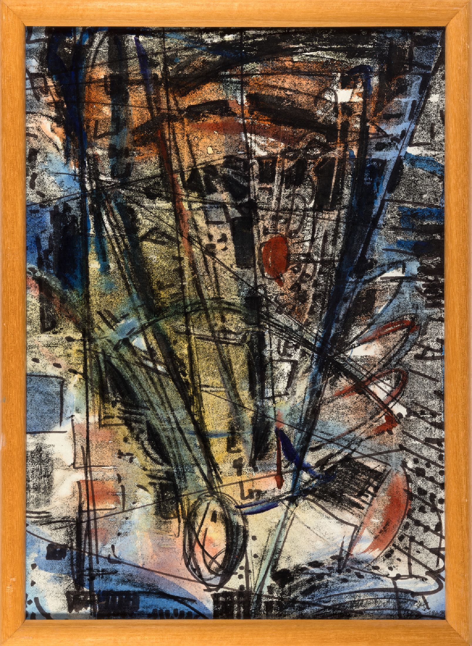 Detail d: Otto Ditscher, 1904-1987 Neuhofen, 3 Arbeiten: Mischtechnik (Aquarell, Wachs, Kreide) auf Papier, alle handsign. und dat. 1961/65, je ca. 46x59cm, ...