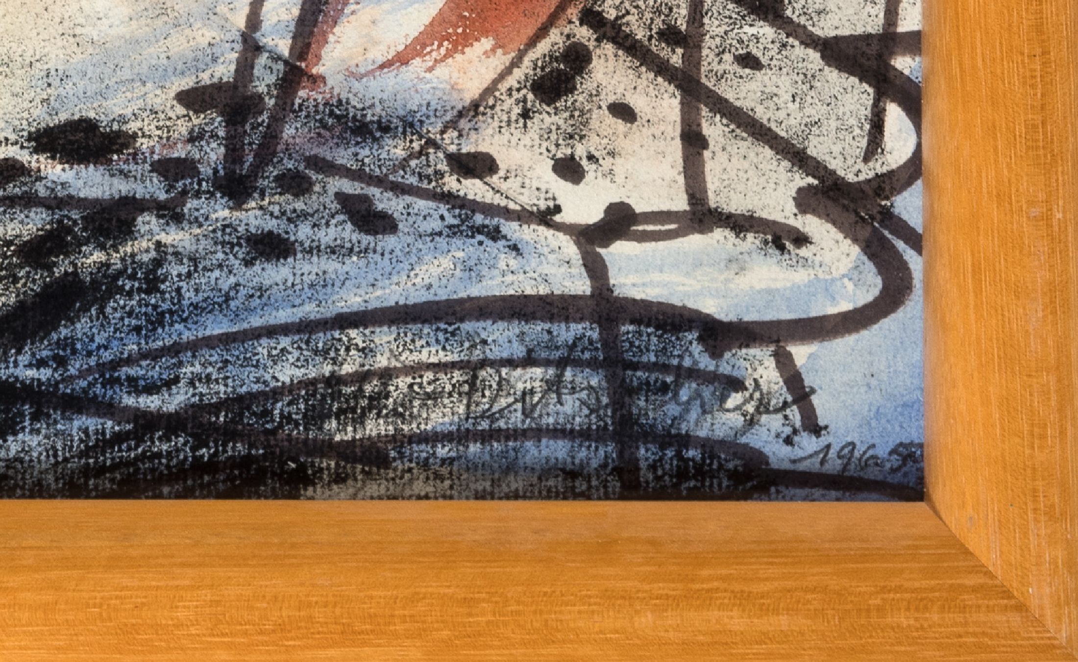 Detail e: Otto Ditscher, 1904-1987 Neuhofen, 3 Arbeiten: Mischtechnik (Aquarell, Wachs, Kreide) auf Papier, alle handsign. und dat. 1961/65, je ca. 46x59cm, ...